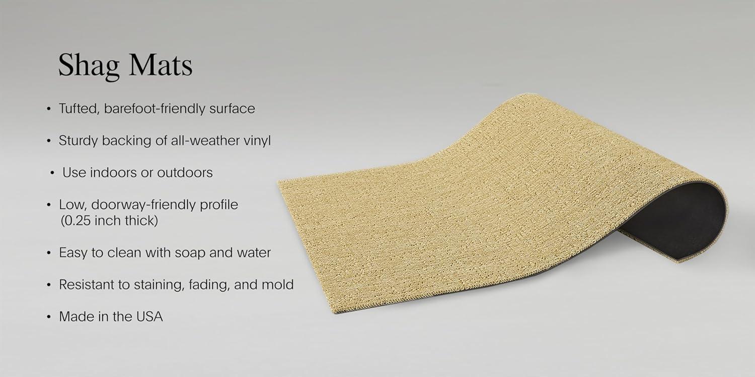 imageChilewich Martha by Martha Stewart Heathered Shag Floor Mat in Wheat 21x36 Easy Care Welcome Mat Premium IndoorOutdoor Tufted Rug for Entry Kitchen Bath Pool with Weatherproof Backing