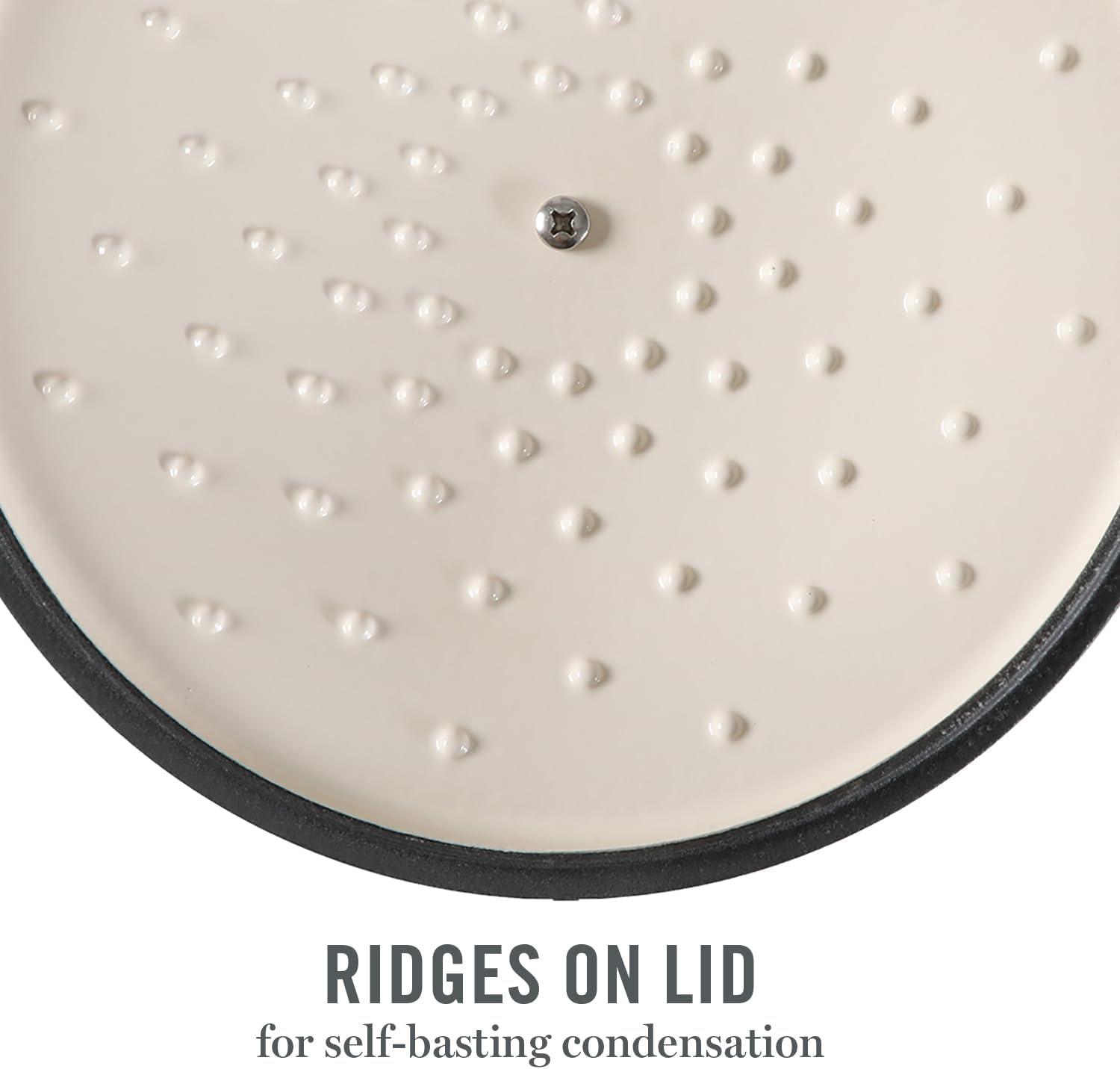 imageMARTHA STEWART Gatwick 7 QT Enamel Cast Iron Dutch Oven Pot with Lid Martha BlueEmerald Ombre