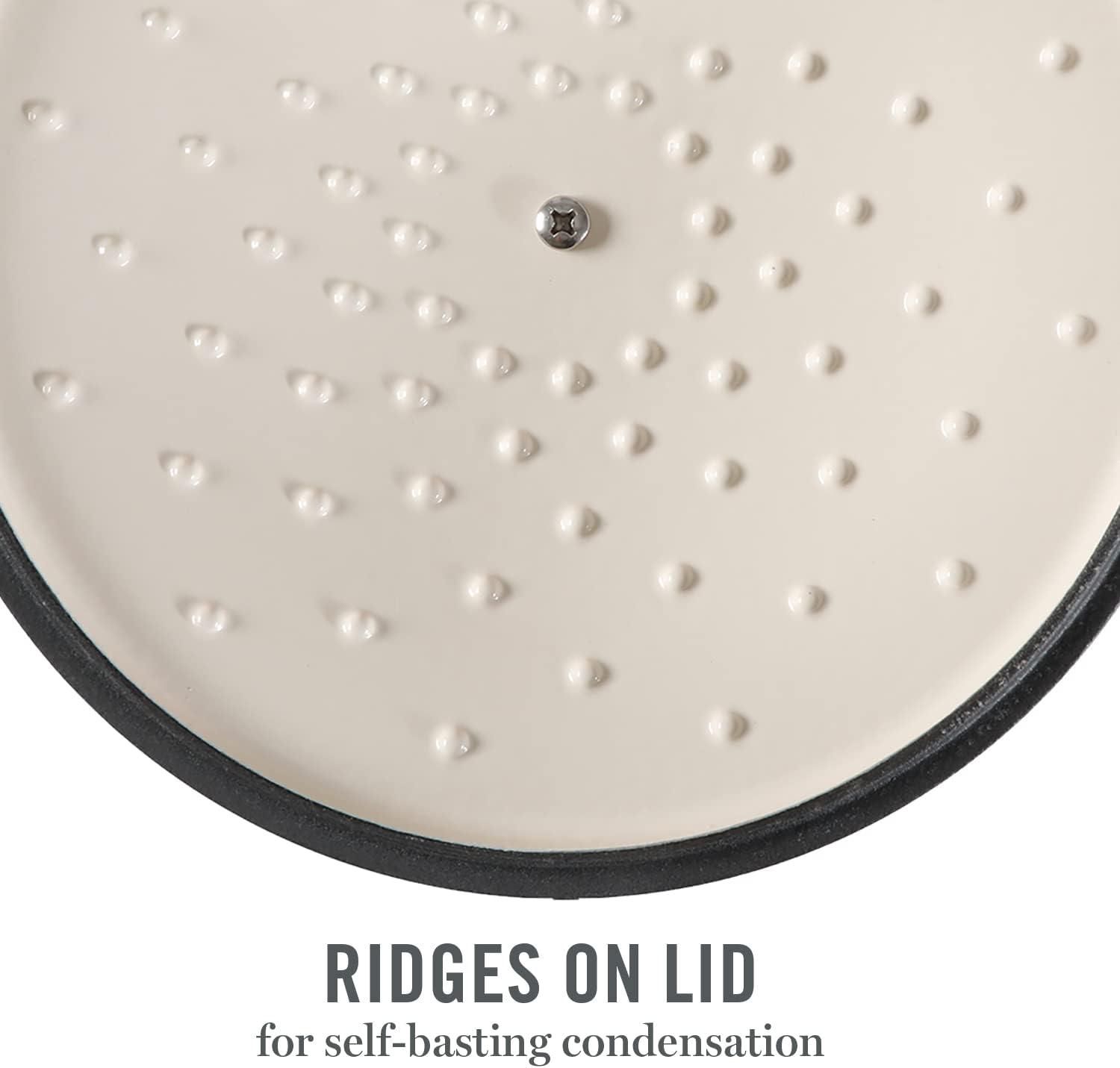 imageMARTHA STEWART Gatwick 7 QT Enamel Cast Iron Dutch Oven Pot with Lid Martha BlueLavender