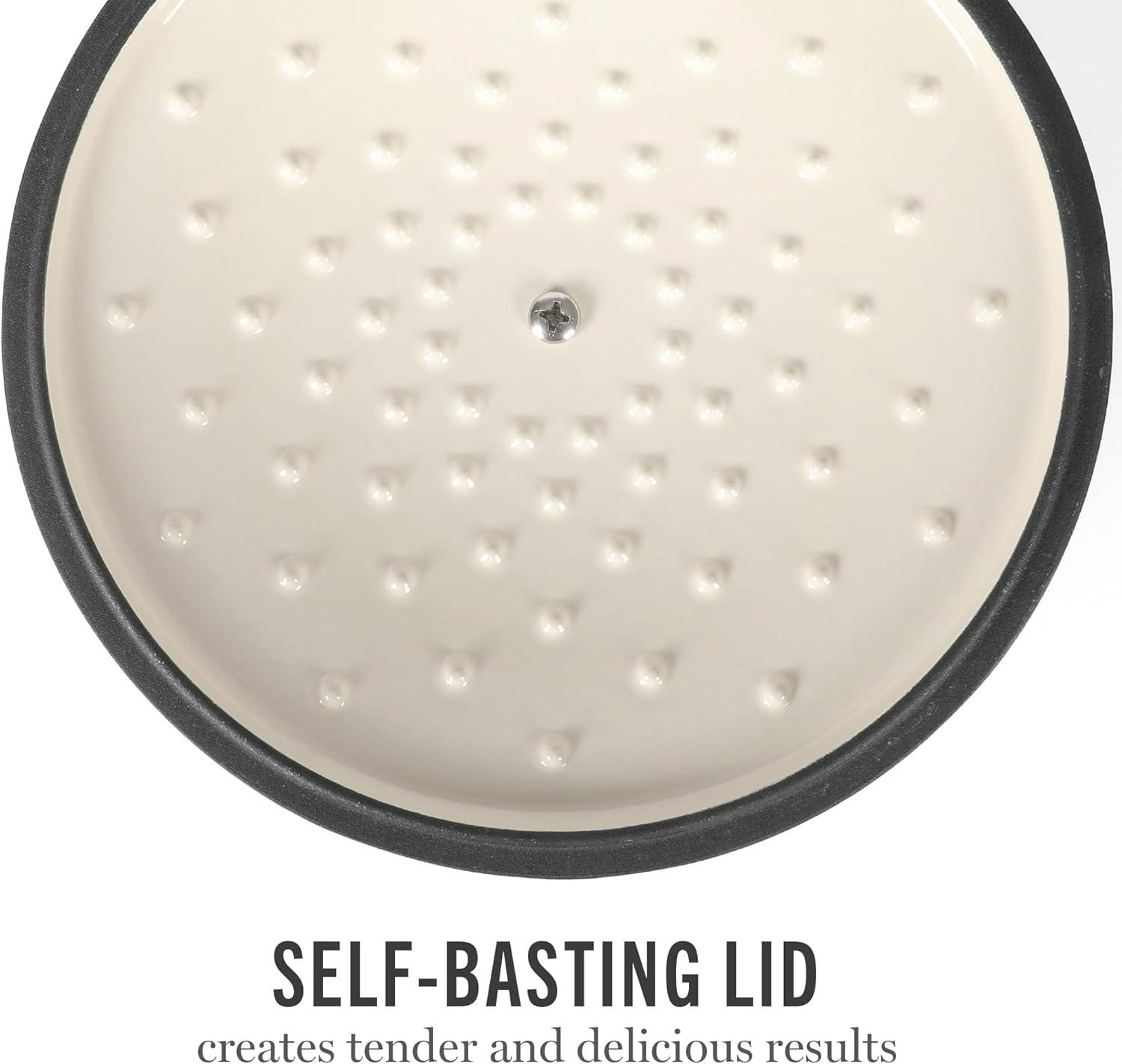 imageMARTHA STEWART Gatwick 7 QT Enamel Cast Iron Dutch Oven Pot with Lid Martha BlueNavy Blue