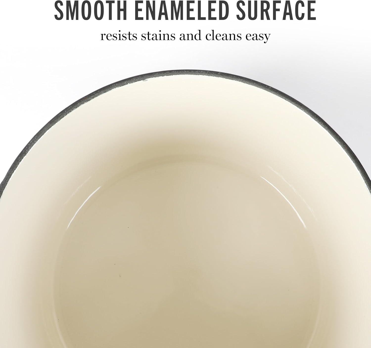 imageMARTHA STEWART Gatwick 7 QT Enamel Cast Iron Dutch Oven Pot with Lid Martha BlueNavy Blue