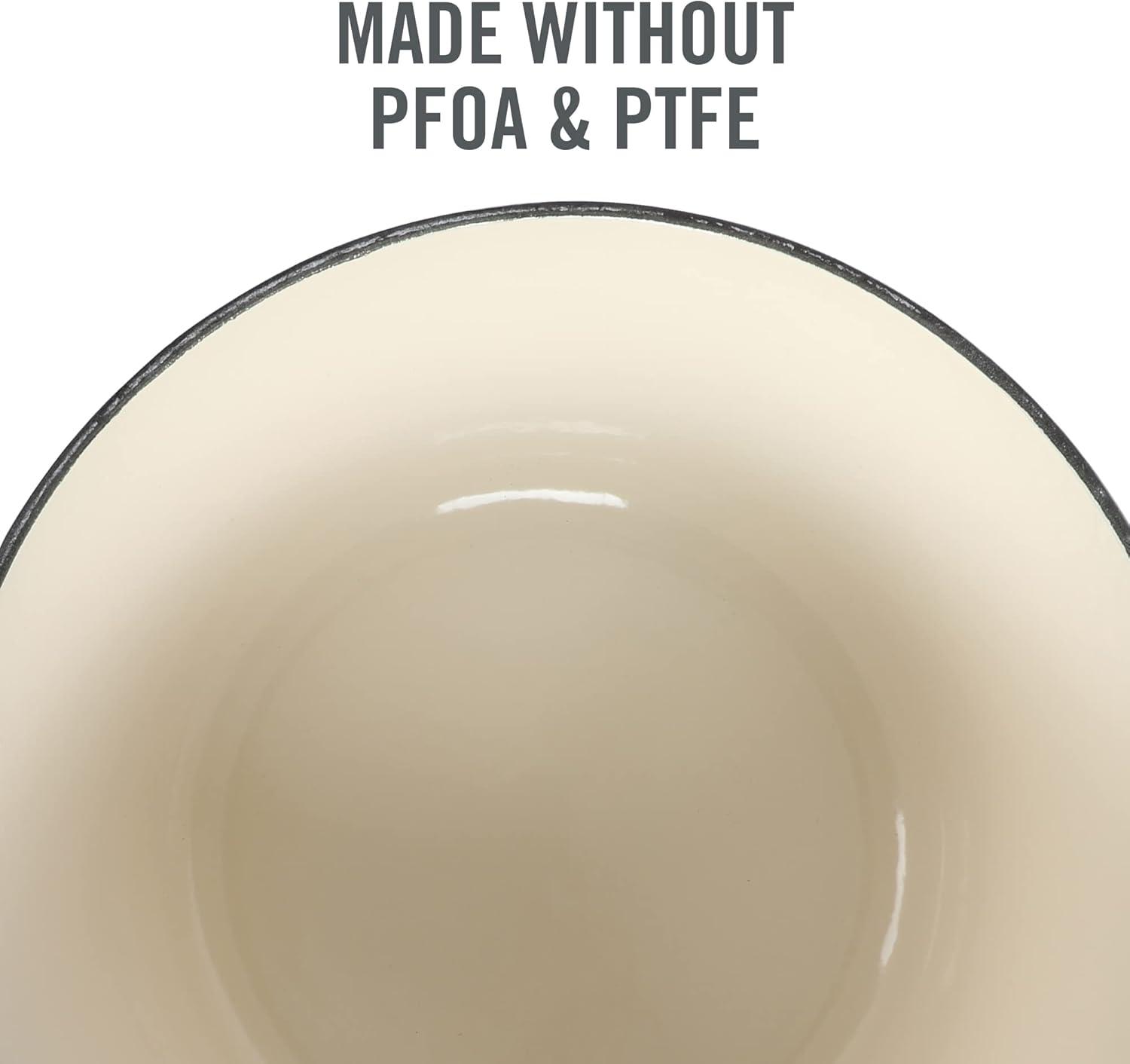 imageMARTHA STEWART Gatwick 7 QT Enamel Cast Iron Dutch Oven Pot with Lid Martha BluePink