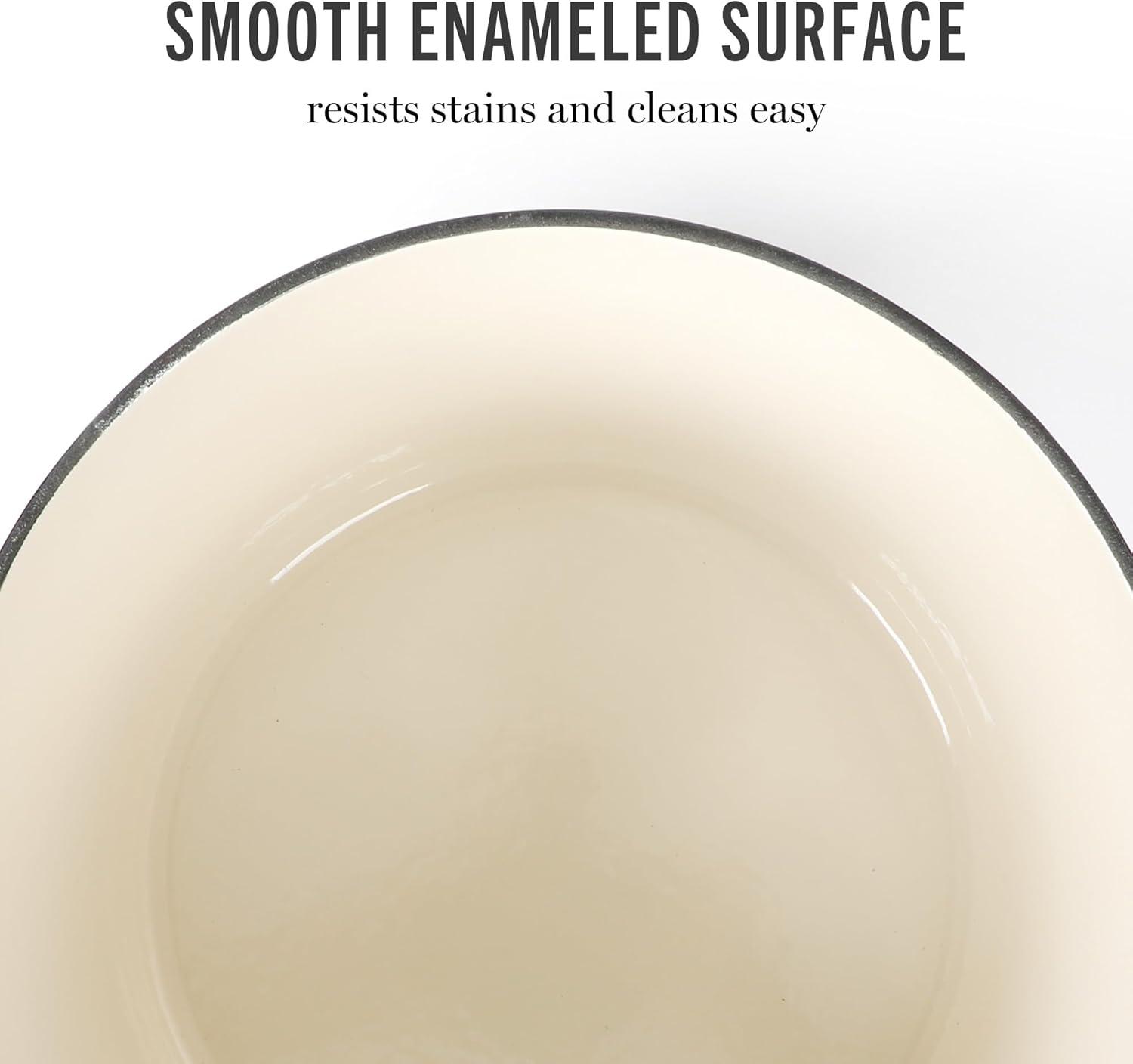 imageMARTHA STEWART Gatwick 7 QT Enamel Cast Iron Dutch Oven Pot with Lid Martha BlueRed