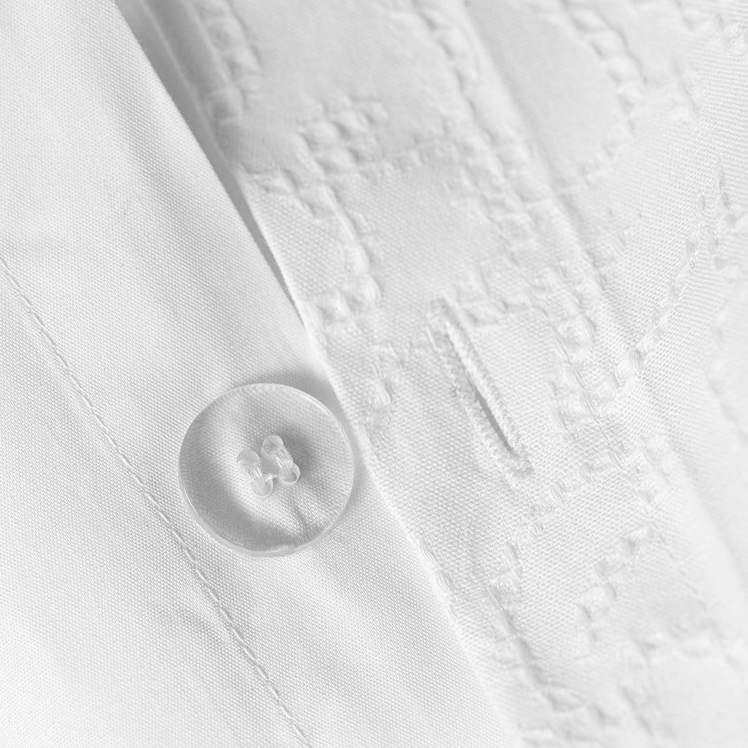 imageMARTHA STEWART Natalie King Size Duvet 3 Piece Set1 Duvet Cover 2 Pillow Shams Crinkle Velvet Texture Soft ampamp Royal Machine Wash 104quotx92quot with Button Closure ChampagneSolid White