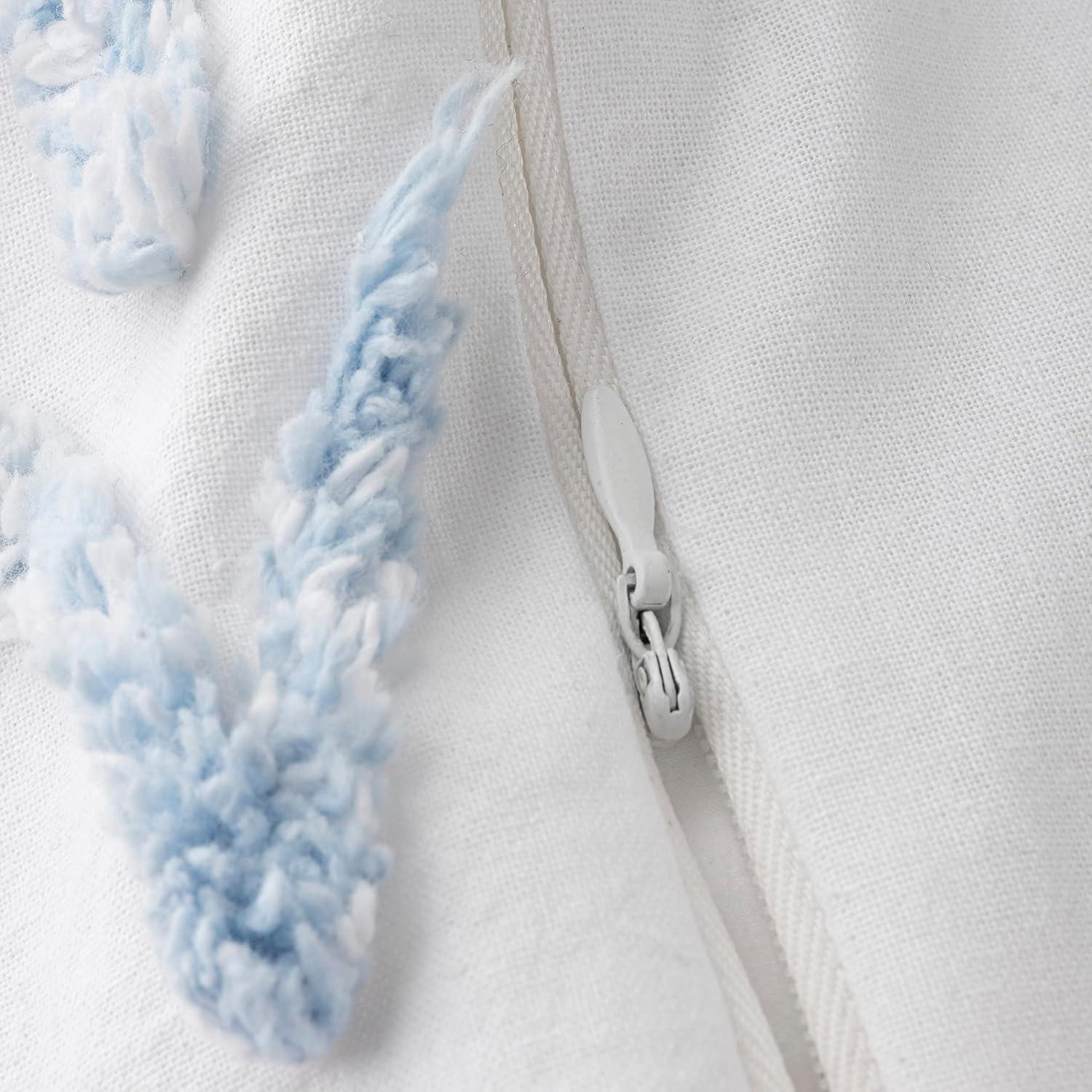 imageMARTHA STEWART Natalie King Size Duvet 3 Piece Set1 Duvet Cover 2 Pillow Shams Crinkle Velvet Texture Soft ampamp Royal Machine Wash 104quotx92quot with Button Closure ChampagneFederal Blue White