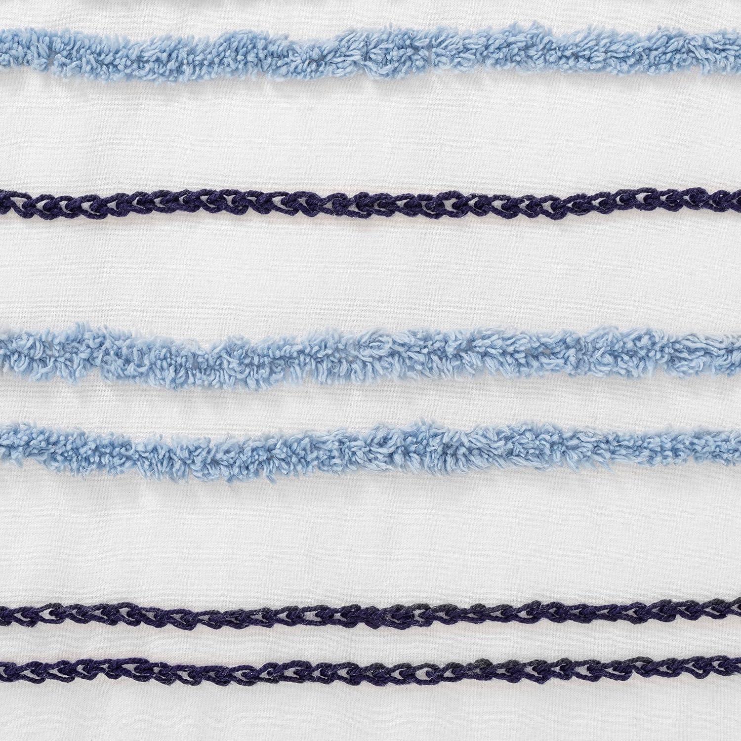 imageMARTHA STEWART Natalie King Size Duvet 3 Piece Set1 Duvet Cover 2 Pillow Shams Crinkle Velvet Texture Soft ampamp Royal Machine Wash 104quotx92quot with Button Closure ChampagneSoft Blue