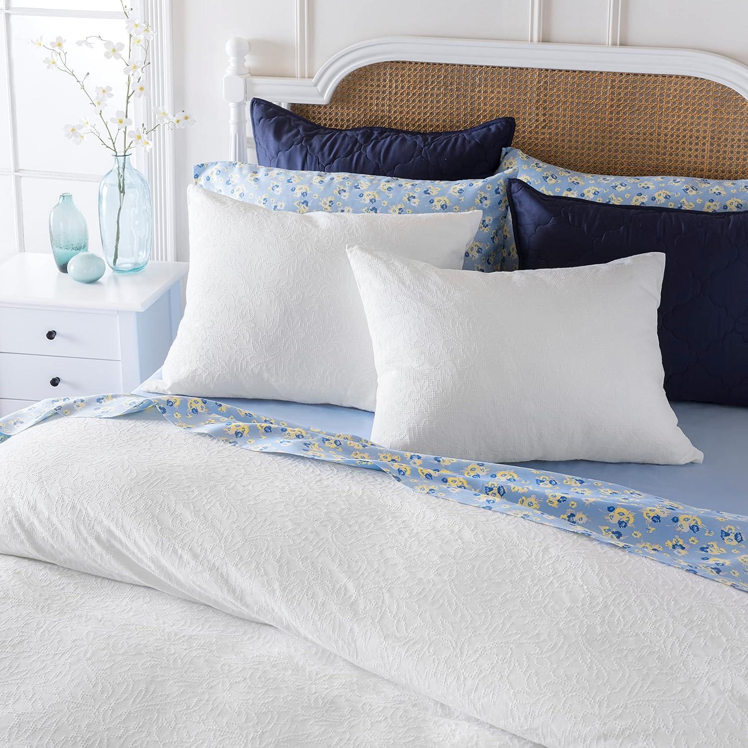 imageMARTHA STEWART Natalie King Size Duvet 3 Piece Set1 Duvet Cover 2 Pillow Shams Crinkle Velvet Texture Soft ampamp Royal Machine Wash 104quotx92quot with Button Closure ChampagneSolid White