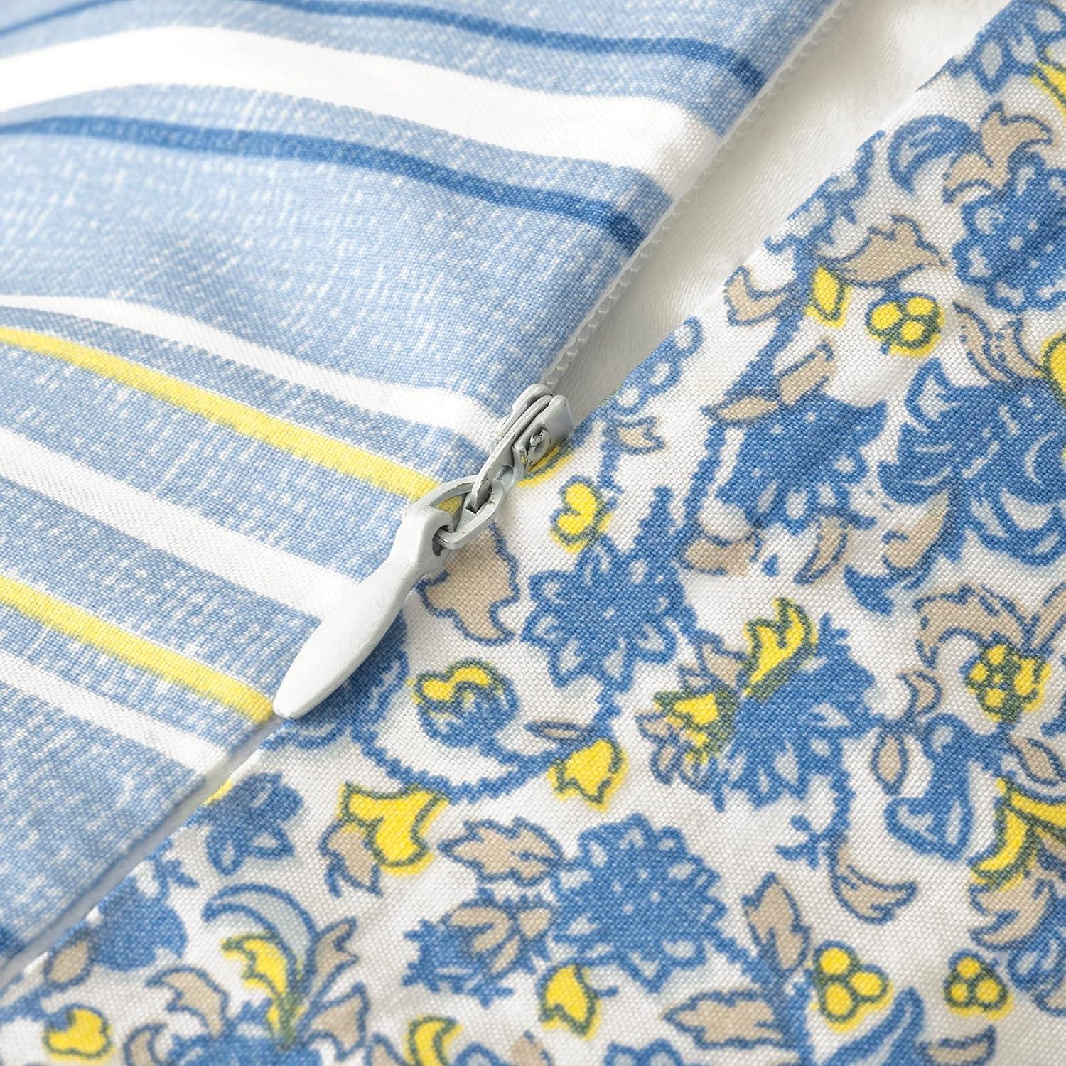 imageMARTHA STEWART Natalie King Size Duvet 3 Piece Set1 Duvet Cover 2 Pillow Shams Crinkle Velvet Texture Soft ampamp Royal Machine Wash 104quotx92quot with Button Closure ChampagneBlue Yellow