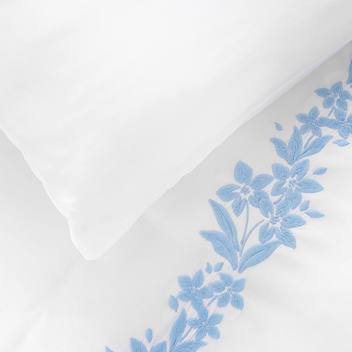 imageMARTHA STEWART Natalie King Size Duvet 3 Piece Set1 Duvet Cover 2 Pillow Shams Crinkle Velvet Texture Soft ampamp Royal Machine Wash 104quotx92quot with Button Closure ChampagneSoft Blue