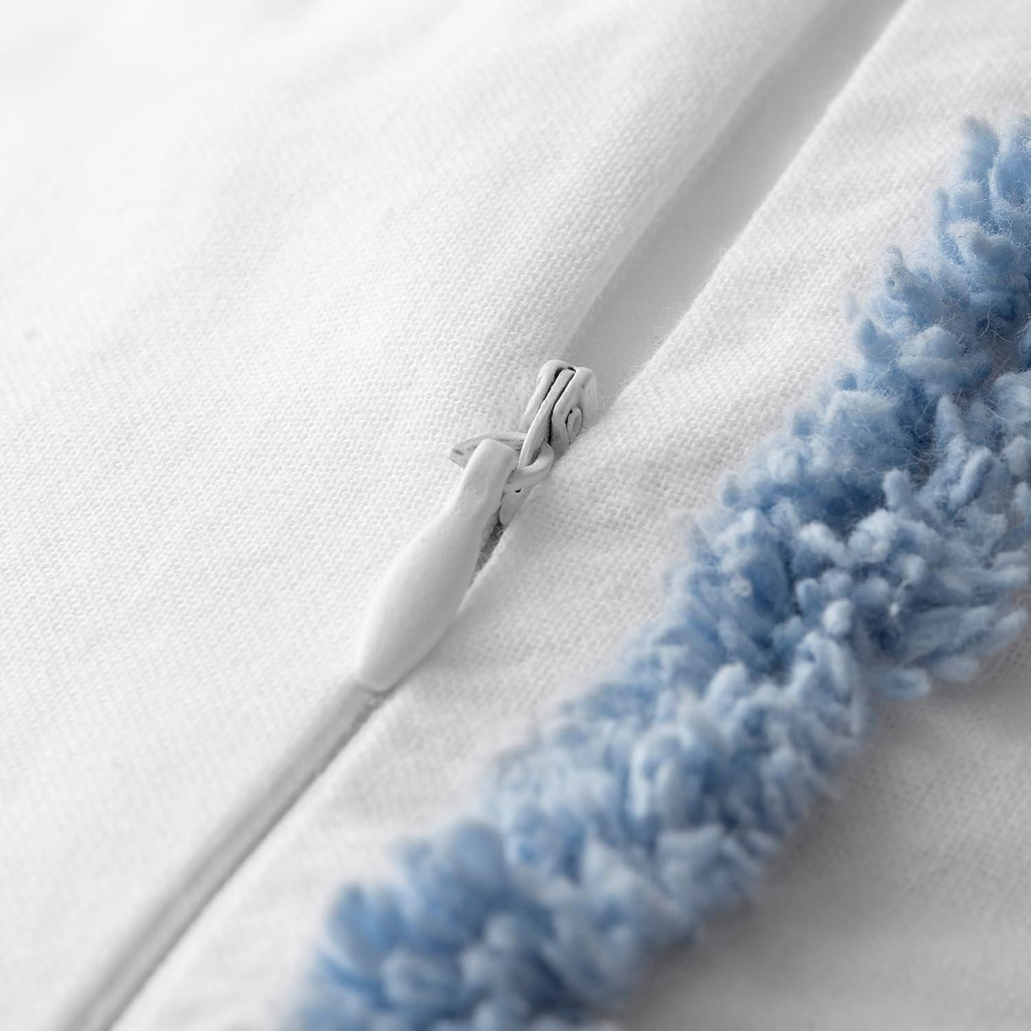 imageMARTHA STEWART Natalie King Size Duvet 3 Piece Set1 Duvet Cover 2 Pillow Shams Crinkle Velvet Texture Soft ampamp Royal Machine Wash 104quotx92quot with Button Closure ChampagneSoft Blue