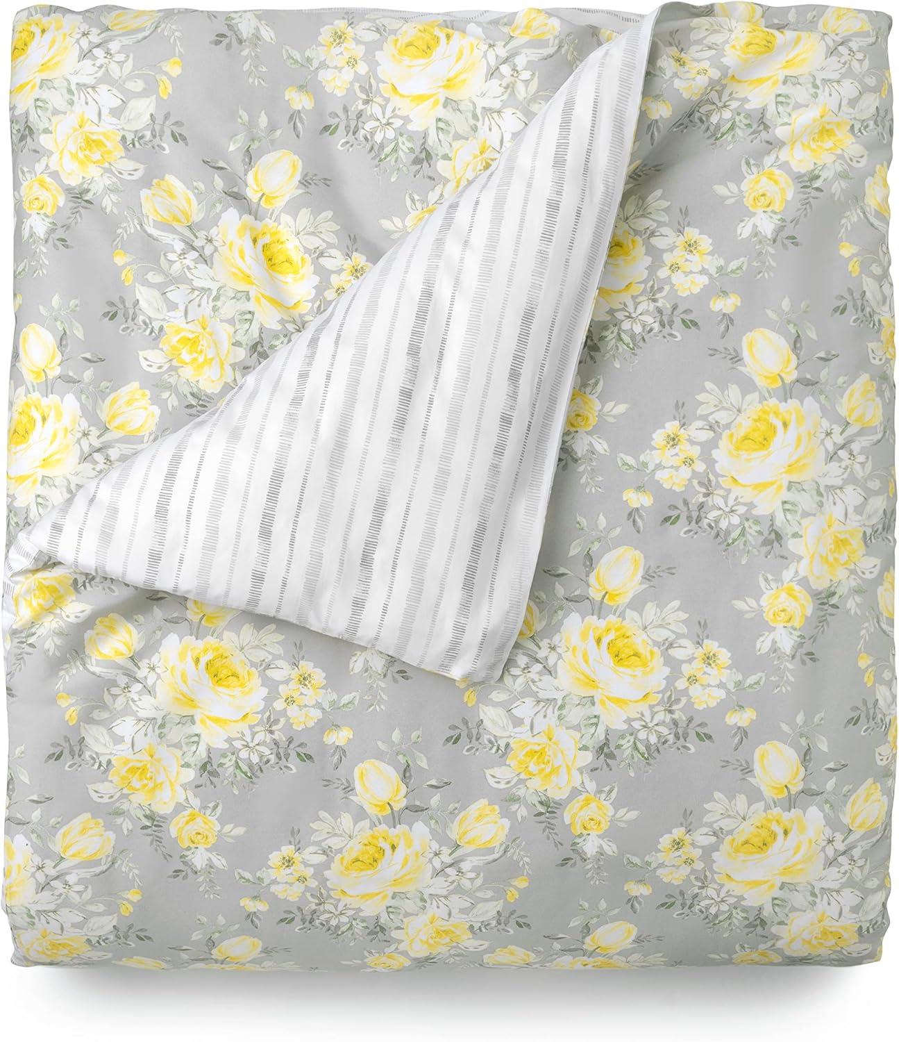 imageMARTHA STEWART Natalie King Size Duvet 3 Piece Set1 Duvet Cover 2 Pillow Shams Crinkle Velvet Texture Soft ampamp Royal Machine Wash 104quotx92quot with Button Closure ChampagneGrey Yellow