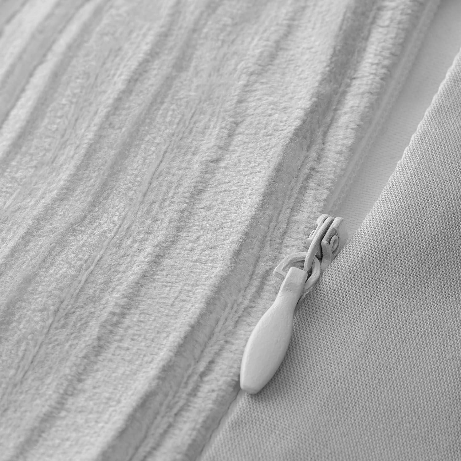 imageMARTHA STEWART Natalie King Size Duvet 3 Piece Set1 Duvet Cover 2 Pillow Shams Crinkle Velvet Texture Soft ampamp Royal Machine Wash 104quotx92quot with Button Closure ChampagneGrey