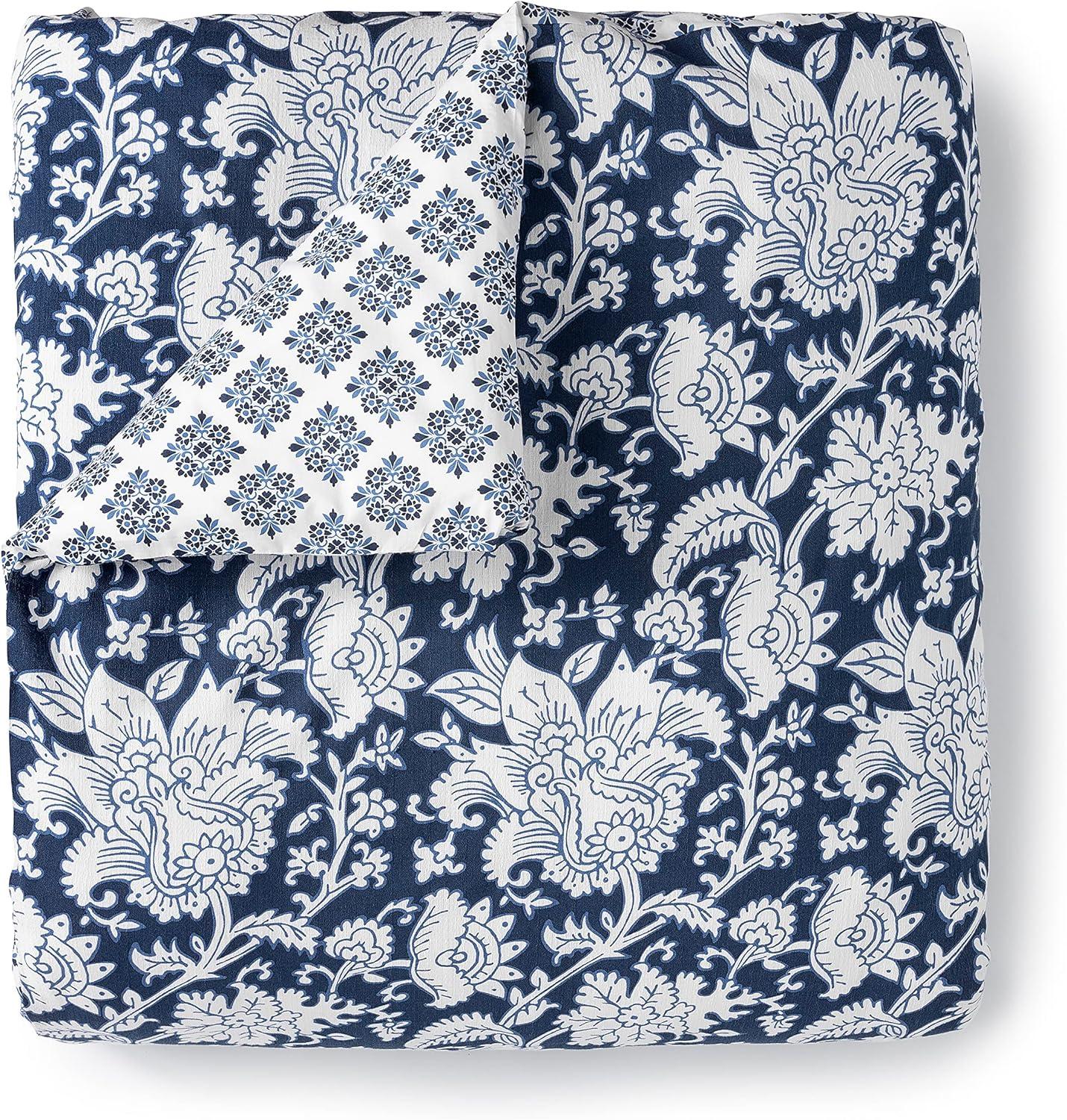 imageMARTHA STEWART Natalie King Size Duvet 3 Piece Set1 Duvet Cover 2 Pillow Shams Crinkle Velvet Texture Soft ampamp Royal Machine Wash 104quotx92quot with Button Closure ChampagneNavy White