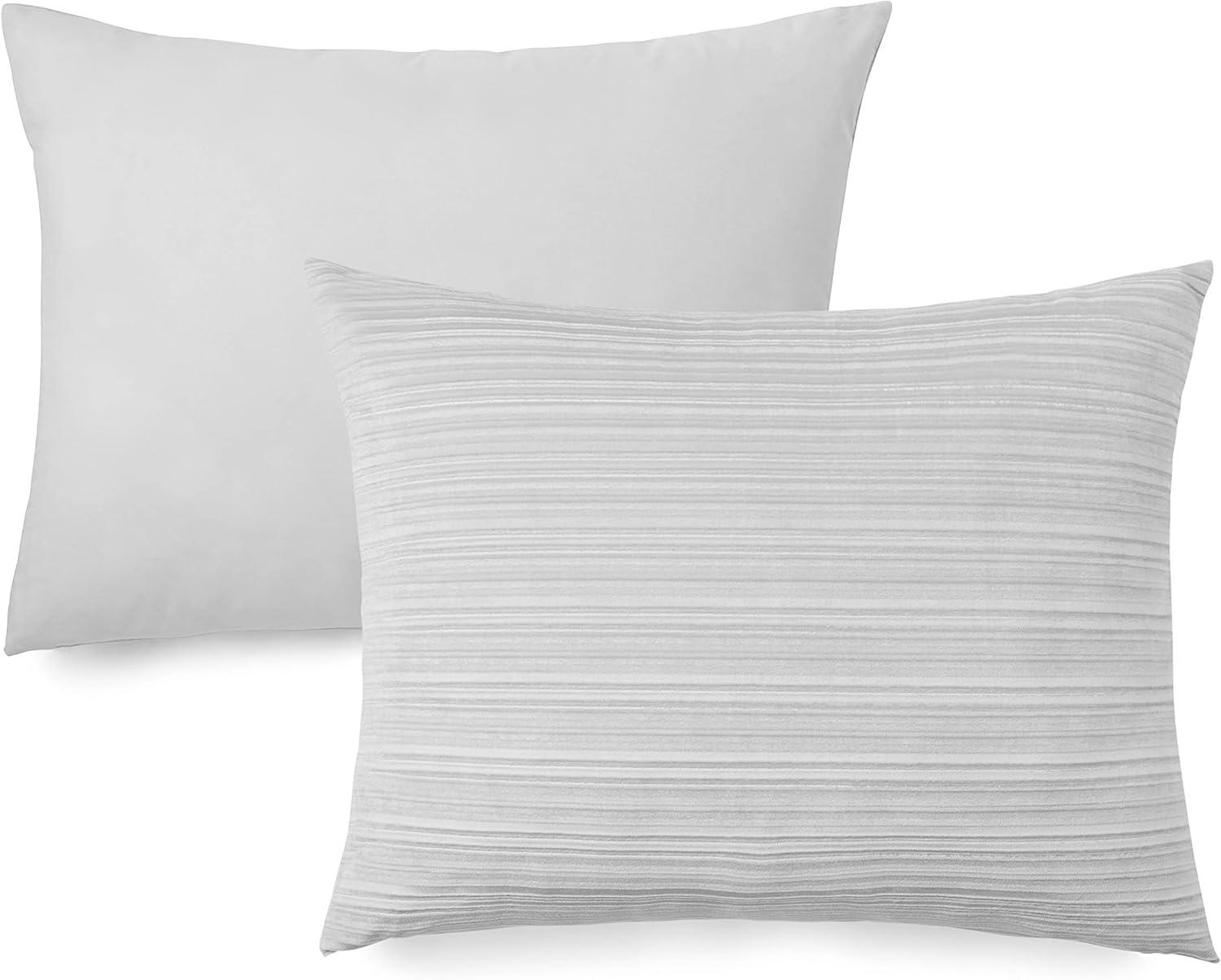 imageMARTHA STEWART Natalie King Size Duvet 3 Piece Set1 Duvet Cover 2 Pillow Shams Crinkle Velvet Texture Soft ampamp Royal Machine Wash 104quotx92quot with Button Closure ChampagneGrey