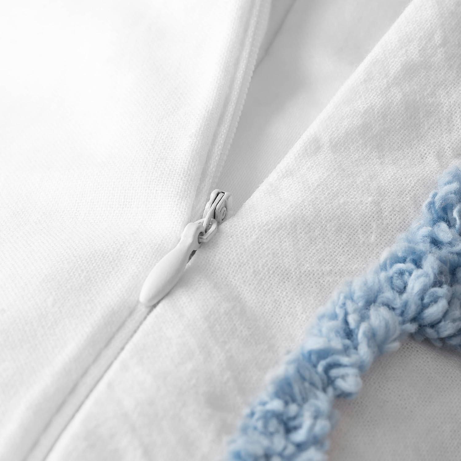 imageMARTHA STEWART Natalie King Size Duvet 3 Piece Set1 Duvet Cover 2 Pillow Shams Crinkle Velvet Texture Soft ampamp Royal Machine Wash 104quotx92quot with Button Closure ChampagneSoft Blue