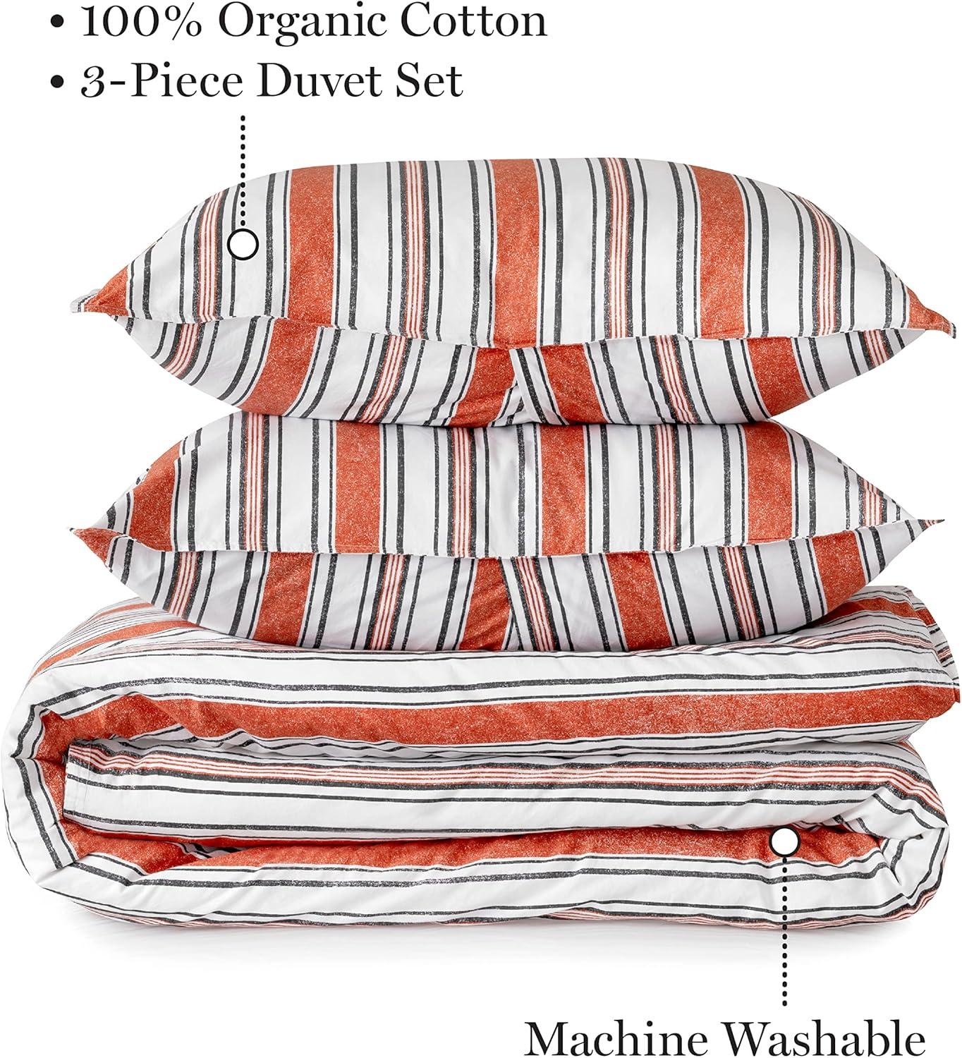 imageMARTHA STEWART Natalie King Size Duvet 3 Piece Set1 Duvet Cover 2 Pillow Shams Crinkle Velvet Texture Soft ampamp Royal Machine Wash 104quotx92quot with Button Closure ChampagneDark Orange