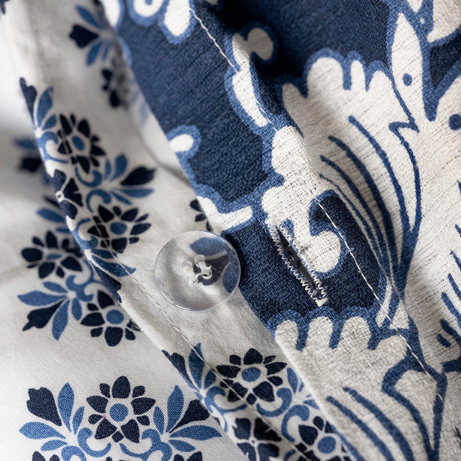 imageMARTHA STEWART Natalie King Size Duvet 3 Piece Set1 Duvet Cover 2 Pillow Shams Crinkle Velvet Texture Soft ampamp Royal Machine Wash 104quotx92quot with Button Closure ChampagneNavy White