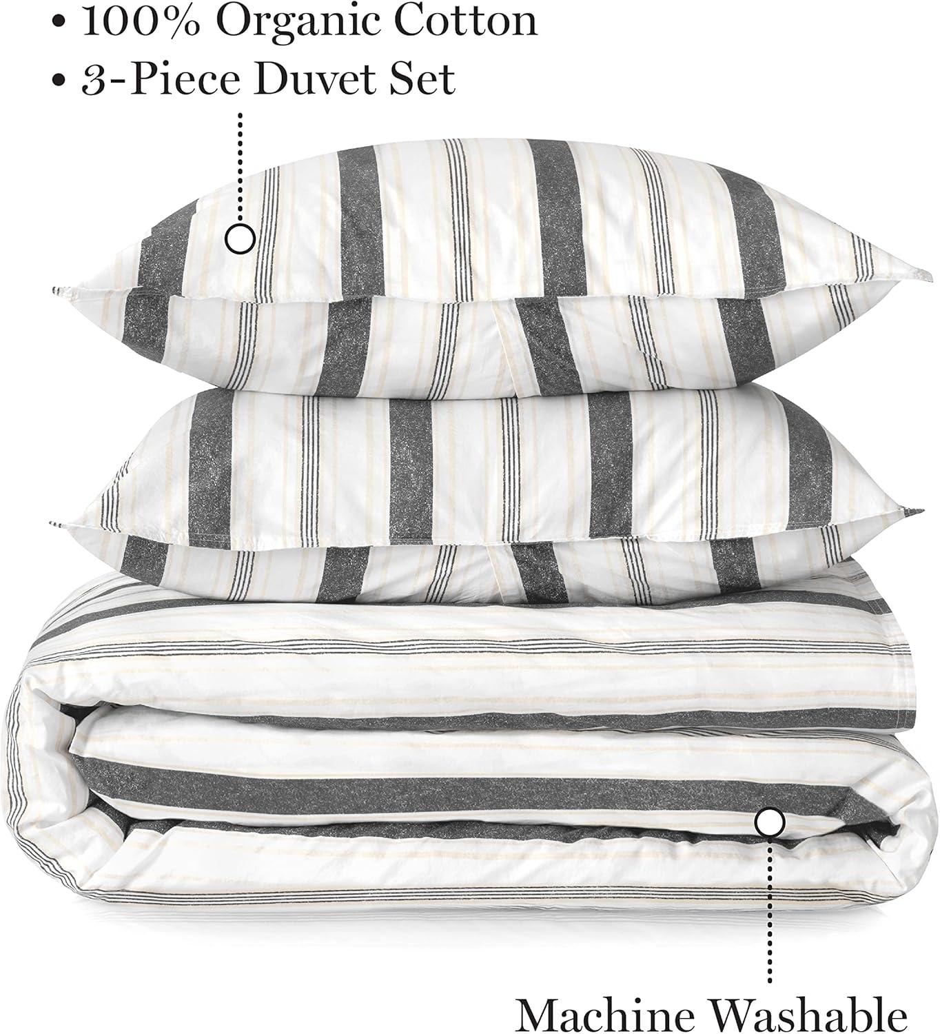 imageMARTHA STEWART Natalie King Size Duvet 3 Piece Set1 Duvet Cover 2 Pillow Shams Crinkle Velvet Texture Soft ampamp Royal Machine Wash 104quotx92quot with Button Closure ChampagneIron Gate