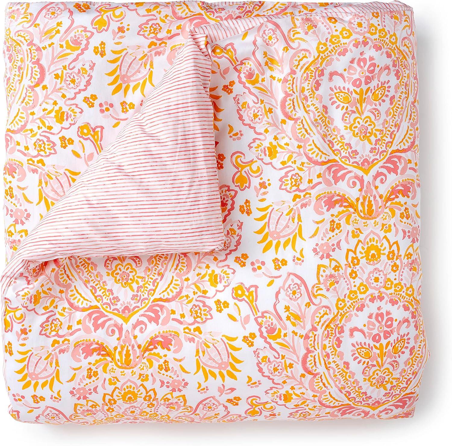 imageMARTHA STEWART Natalie King Size Duvet 3 Piece Set1 Duvet Cover 2 Pillow Shams Crinkle Velvet Texture Soft ampamp Royal Machine Wash 104quotx92quot with Button Closure ChampagneOrange