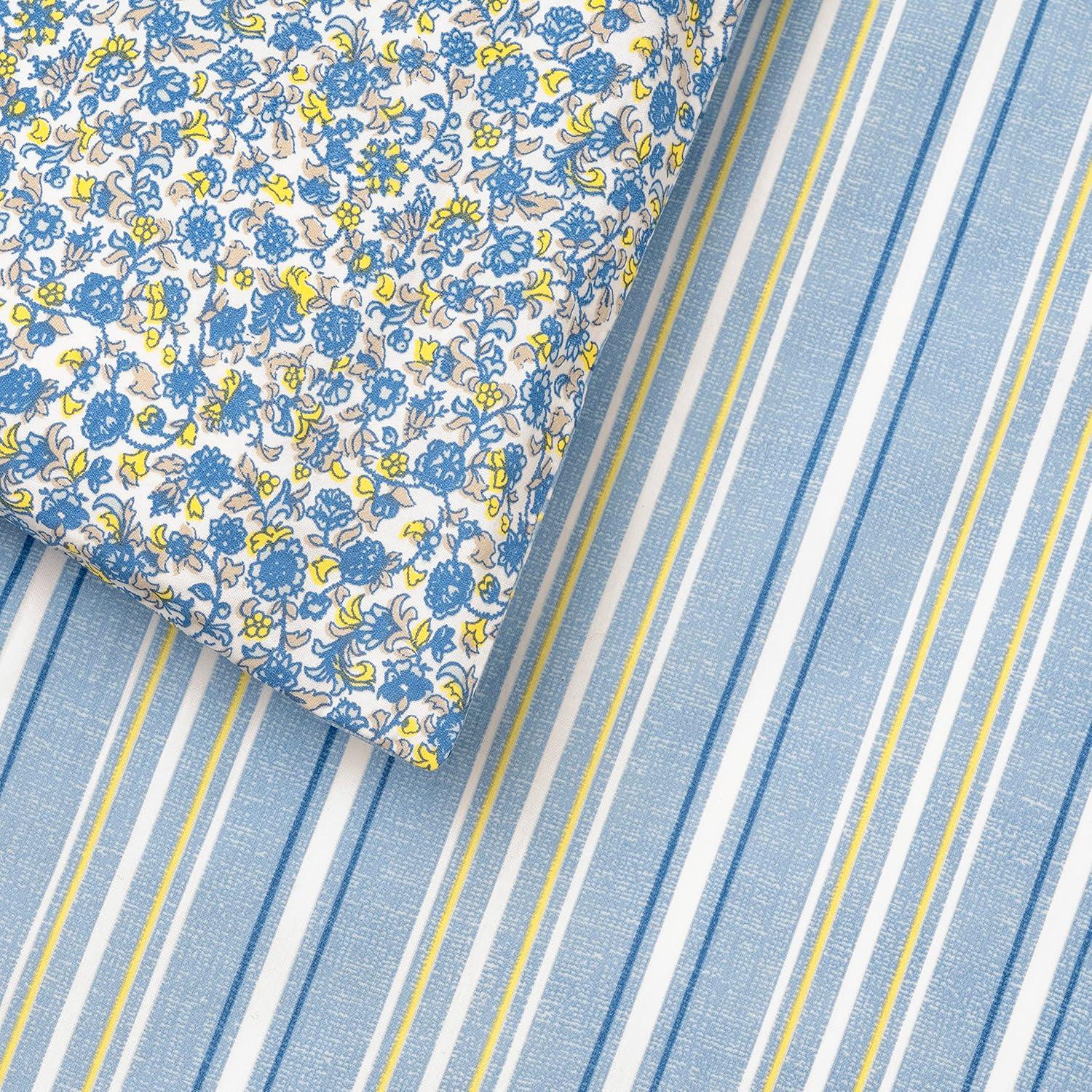 imageMARTHA STEWART Natalie King Size Duvet 3 Piece Set1 Duvet Cover 2 Pillow Shams Crinkle Velvet Texture Soft ampamp Royal Machine Wash 104quotx92quot with Button Closure ChampagneBlue Yellow