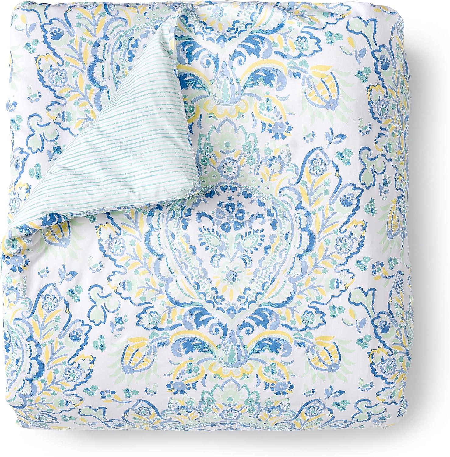 imageMARTHA STEWART Natalie King Size Duvet 3 Piece Set1 Duvet Cover 2 Pillow Shams Crinkle Velvet Texture Soft ampamp Royal Machine Wash 104quotx92quot with Button Closure ChampagneAqua