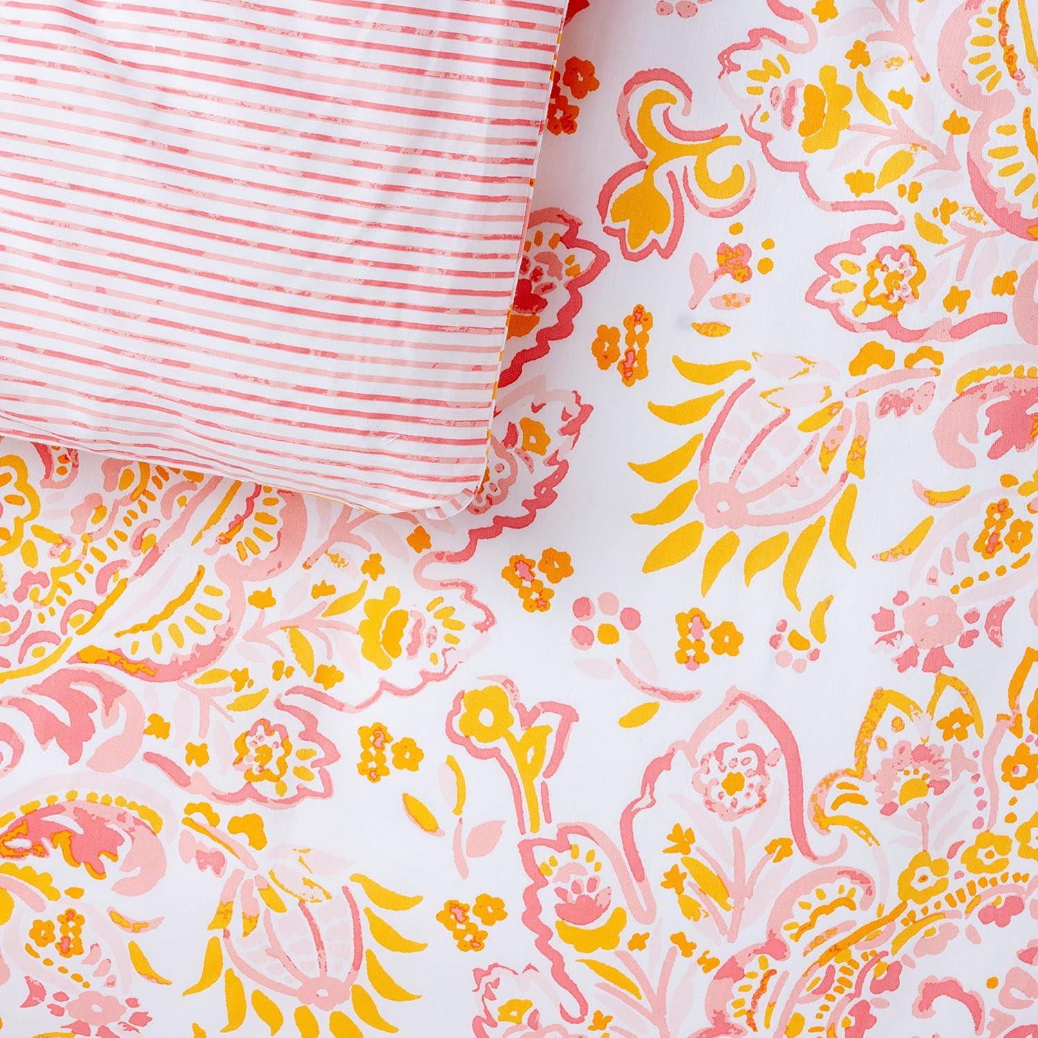 imageMARTHA STEWART Natalie King Size Duvet 3 Piece Set1 Duvet Cover 2 Pillow Shams Crinkle Velvet Texture Soft ampamp Royal Machine Wash 104quotx92quot with Button Closure ChampagneOrange