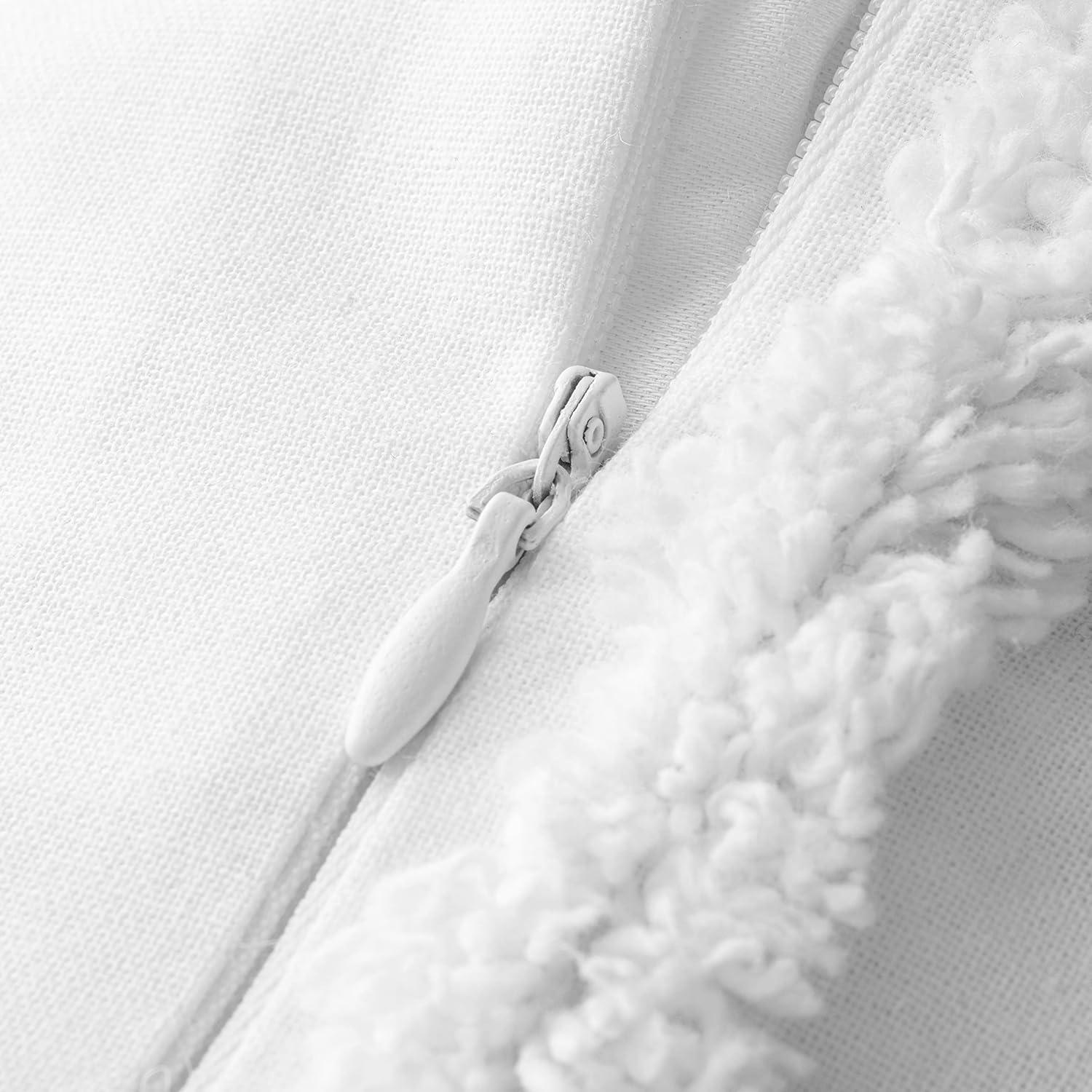 imageMARTHA STEWART Natalie King Size Duvet 3 Piece Set1 Duvet Cover 2 Pillow Shams Crinkle Velvet Texture Soft ampamp Royal Machine Wash 104quotx92quot with Button Closure ChampagneTextured White