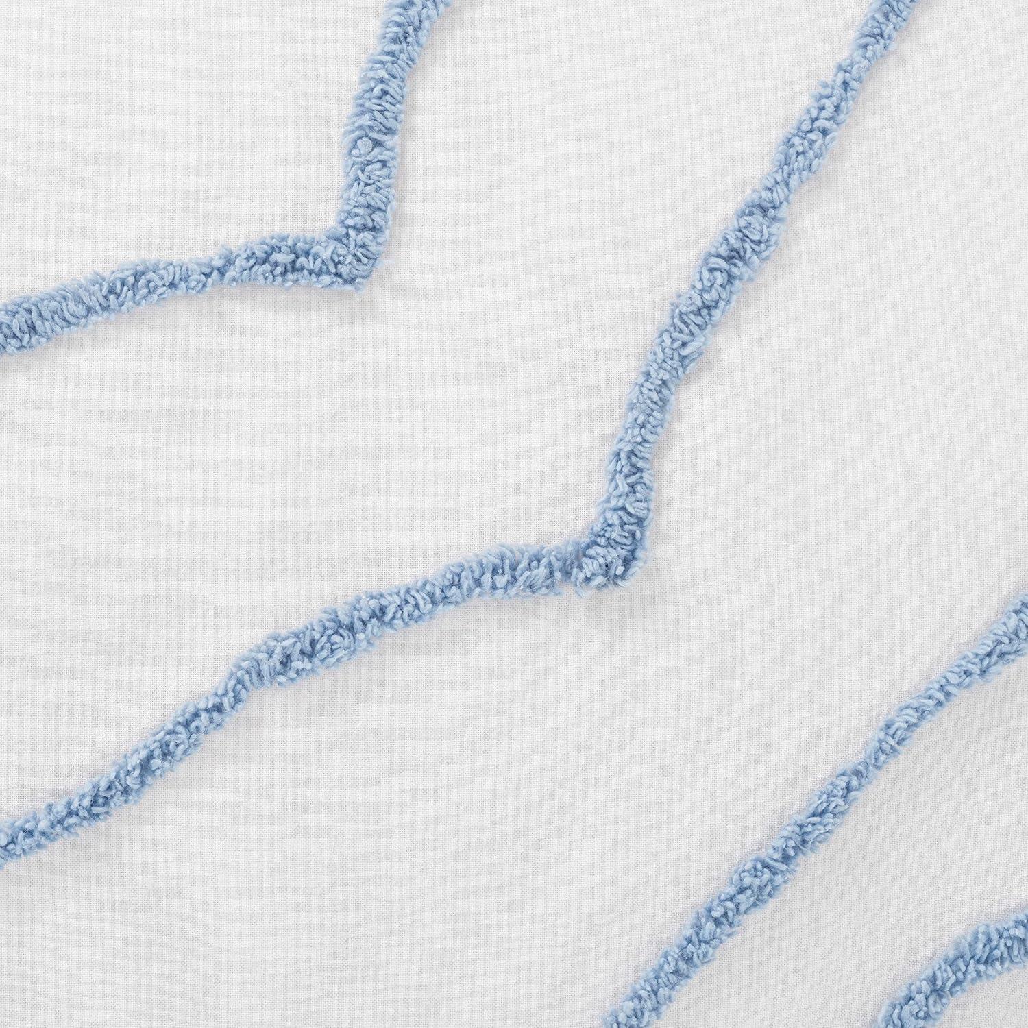 imageMARTHA STEWART Natalie King Size Duvet 3 Piece Set1 Duvet Cover 2 Pillow Shams Crinkle Velvet Texture Soft ampamp Royal Machine Wash 104quotx92quot with Button Closure ChampagneSoft Blue