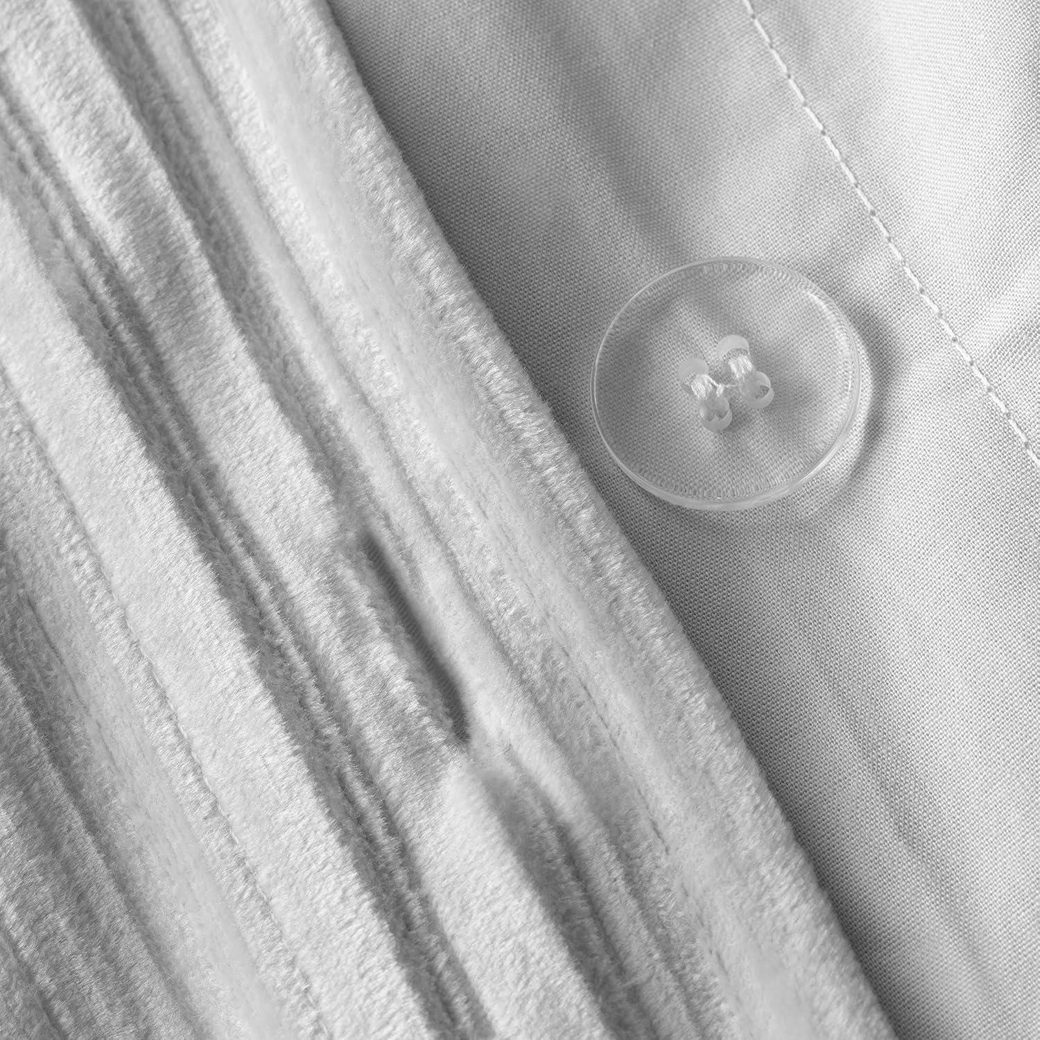 imageMARTHA STEWART Natalie King Size Duvet 3 Piece Set1 Duvet Cover 2 Pillow Shams Crinkle Velvet Texture Soft ampamp Royal Machine Wash 104quotx92quot with Button Closure ChampagneGrey