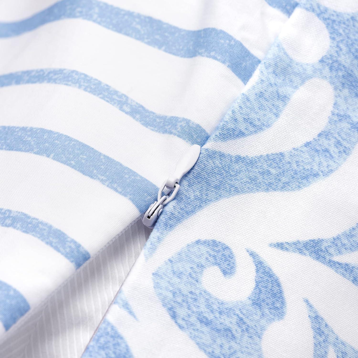 imageMARTHA STEWART Natalie King Size Duvet 3 Piece Set1 Duvet Cover 2 Pillow Shams Crinkle Velvet Texture Soft ampamp Royal Machine Wash 104quotx92quot with Button Closure ChampagneBlue