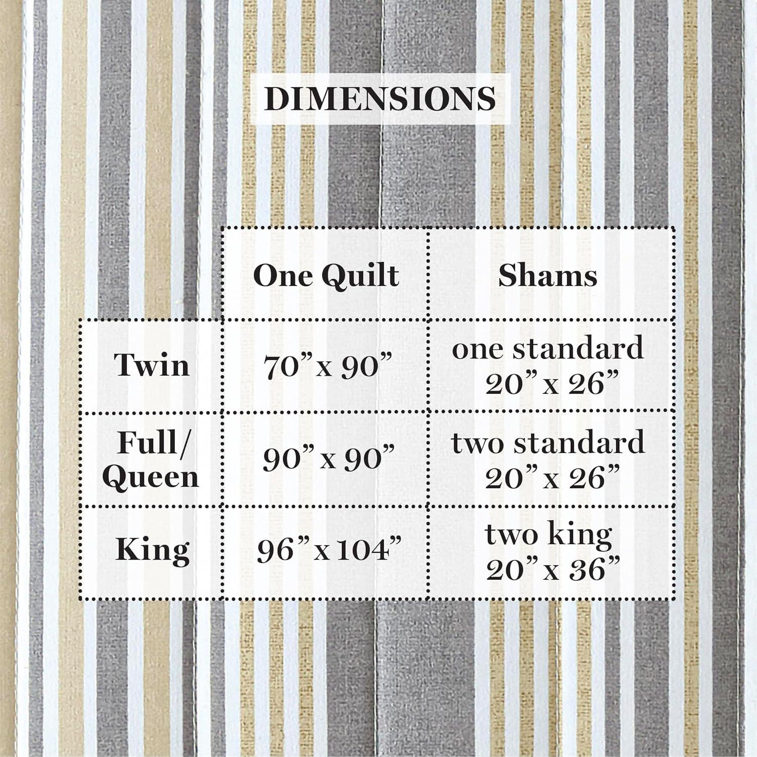 imageMARTHA STEWART Twin Size Quilt Bedding Set 2 Piece Soft Washed Microfiber Printed Bedspread Reversible All Season 1 Quilt 1 Standard Pillow Sham Blue White ampamp Red Painted Floral PrintLefferts Stripe