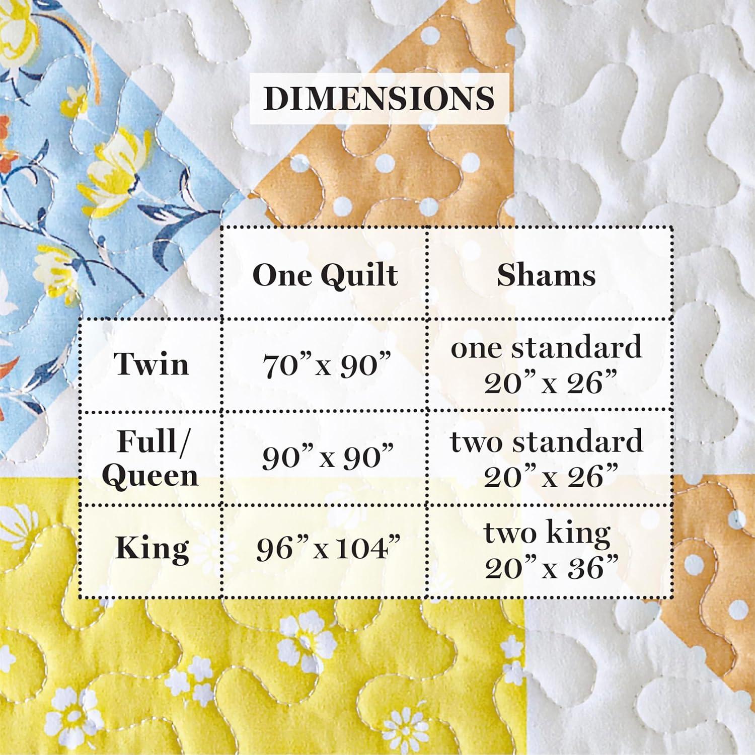 imageMARTHA STEWART Twin Size Quilt Bedding Set 2 Piece Soft Washed Microfiber Printed Bedspread Reversible All Season 1 Quilt 1 Standard Pillow Sham Blue White ampamp Red Painted Floral PrintKite Ditsy Patchwork