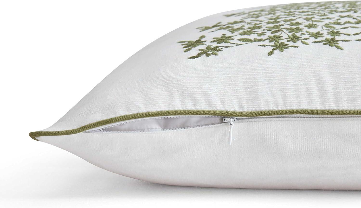 imageMartha Stewart Decorative Pillow Square Throw Pillow with Hidden Zipper Closure Oversized Accent Cushion for Bed or Couch Bedford Bow Green 20quot x 20quotHoliday Tree Green