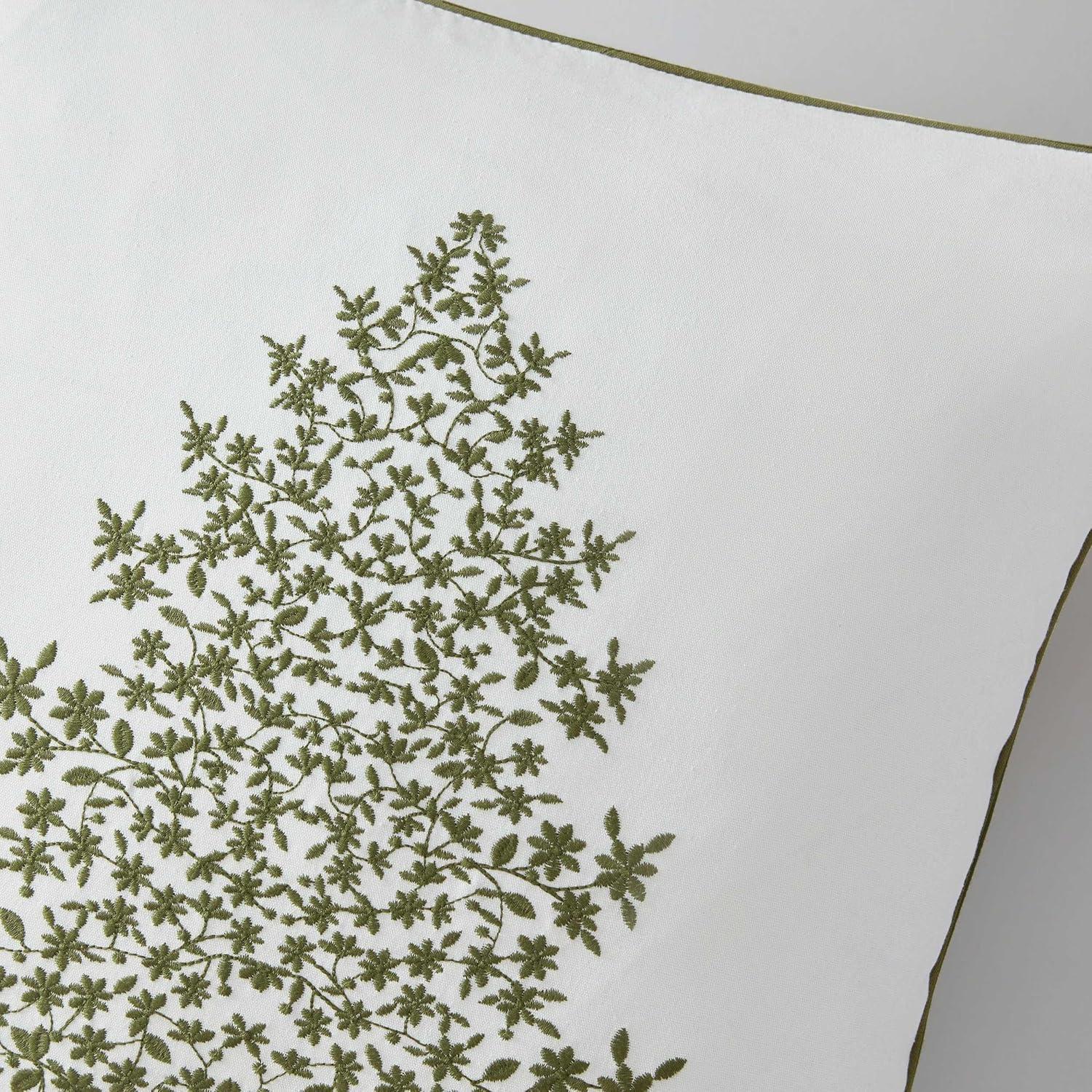 imageMartha Stewart Decorative Pillow Square Throw Pillow with Hidden Zipper Closure Oversized Accent Cushion for Bed or Couch Bedford Bow Green 20quot x 20quotHoliday Tree Green