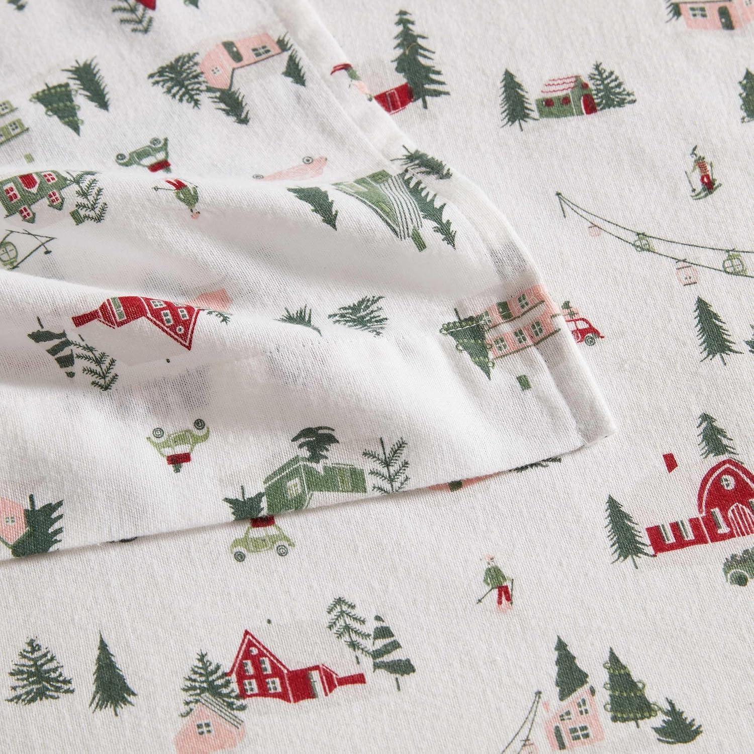 imageMartha Stewart Flannel Sheets Full Size AntiPilling ampamp Wrinkle Resistant Cotton Touchably Soft for AllSeason Comfort Bed Sheets with Matching Pillowcases ampamp Fitted Sheet Holiday Bows RedSki Village Green