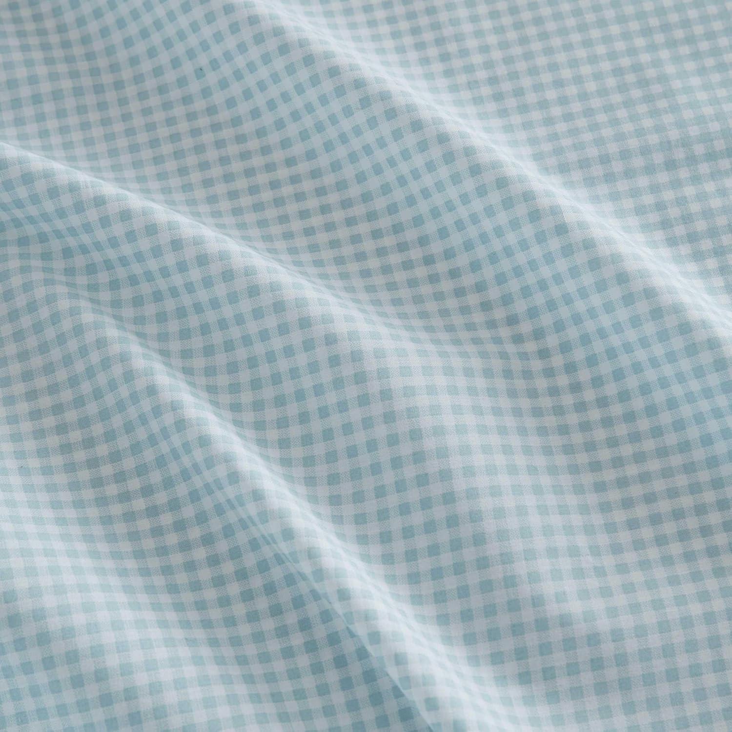 imageMartha Stewart Full Size Sheets Set Crisp ampamp Tailored Cooling Sheets wa Naturally Smooth Cotton Percale Lightweight Feel Bed Sheets with Matching Pillowcases ampamp Fitted Sheet Stripe BlueSmall Gingham Blue