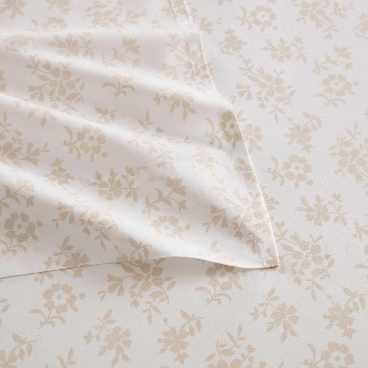 imageMartha Stewart Full Size Sheets Set Crisp ampamp Tailored Cooling Sheets wa Naturally Smooth Cotton Percale Lightweight Feel Bed Sheets with Matching Pillowcases ampamp Fitted Sheet Stripe BlueFloral White