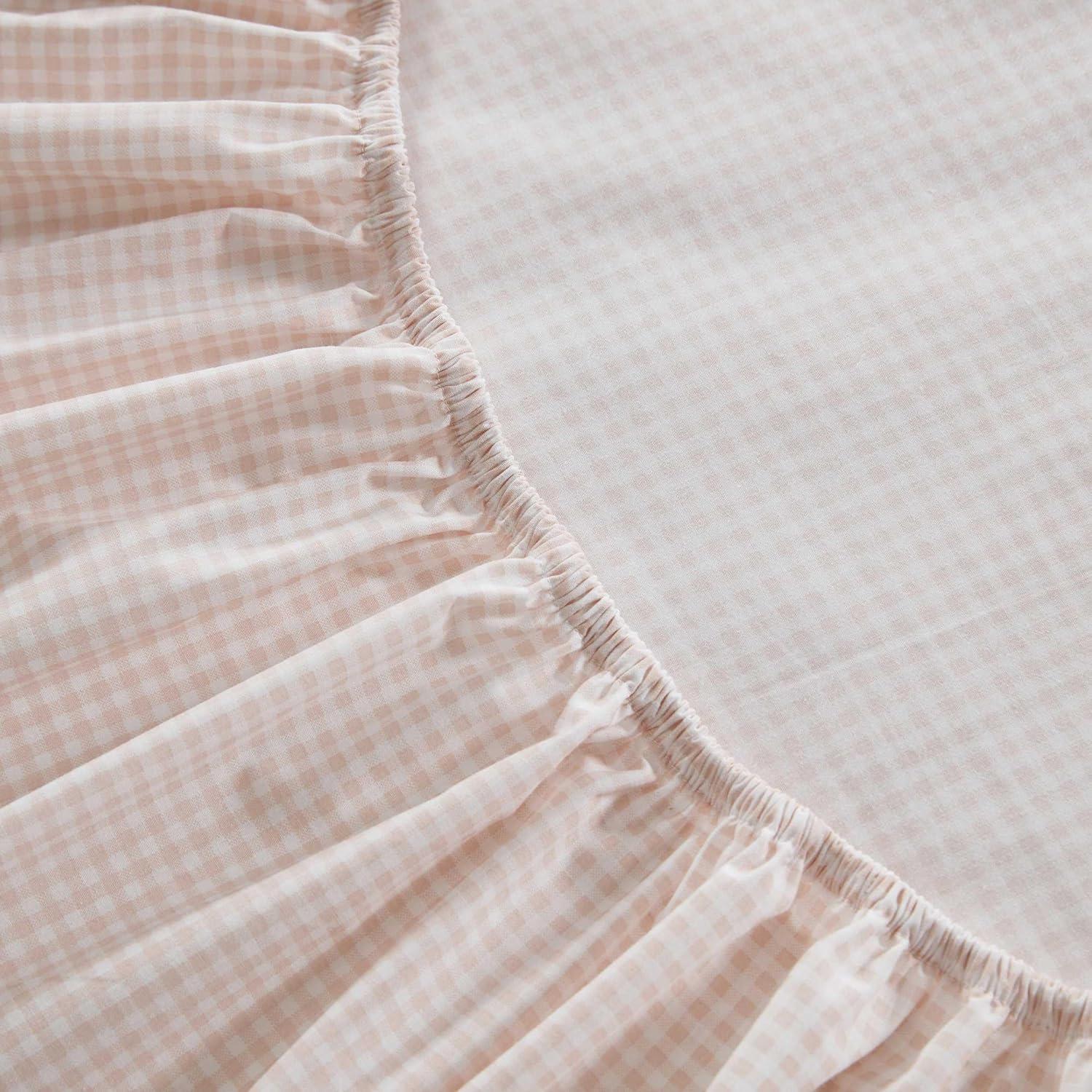 imageMartha Stewart Full Size Sheets Set Crisp ampamp Tailored Cooling Sheets wa Naturally Smooth Cotton Percale Lightweight Feel Bed Sheets with Matching Pillowcases ampamp Fitted Sheet Stripe BlueSmall Gingham Pink