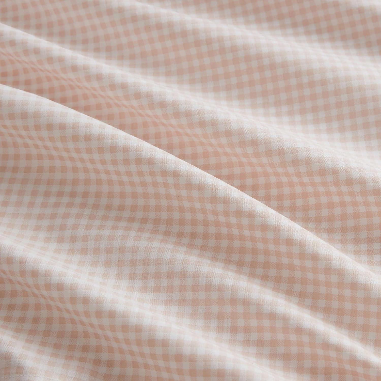 imageMartha Stewart Full Size Sheets Set Crisp ampamp Tailored Cooling Sheets wa Naturally Smooth Cotton Percale Lightweight Feel Bed Sheets with Matching Pillowcases ampamp Fitted Sheet Stripe BlueSmall Gingham Pink