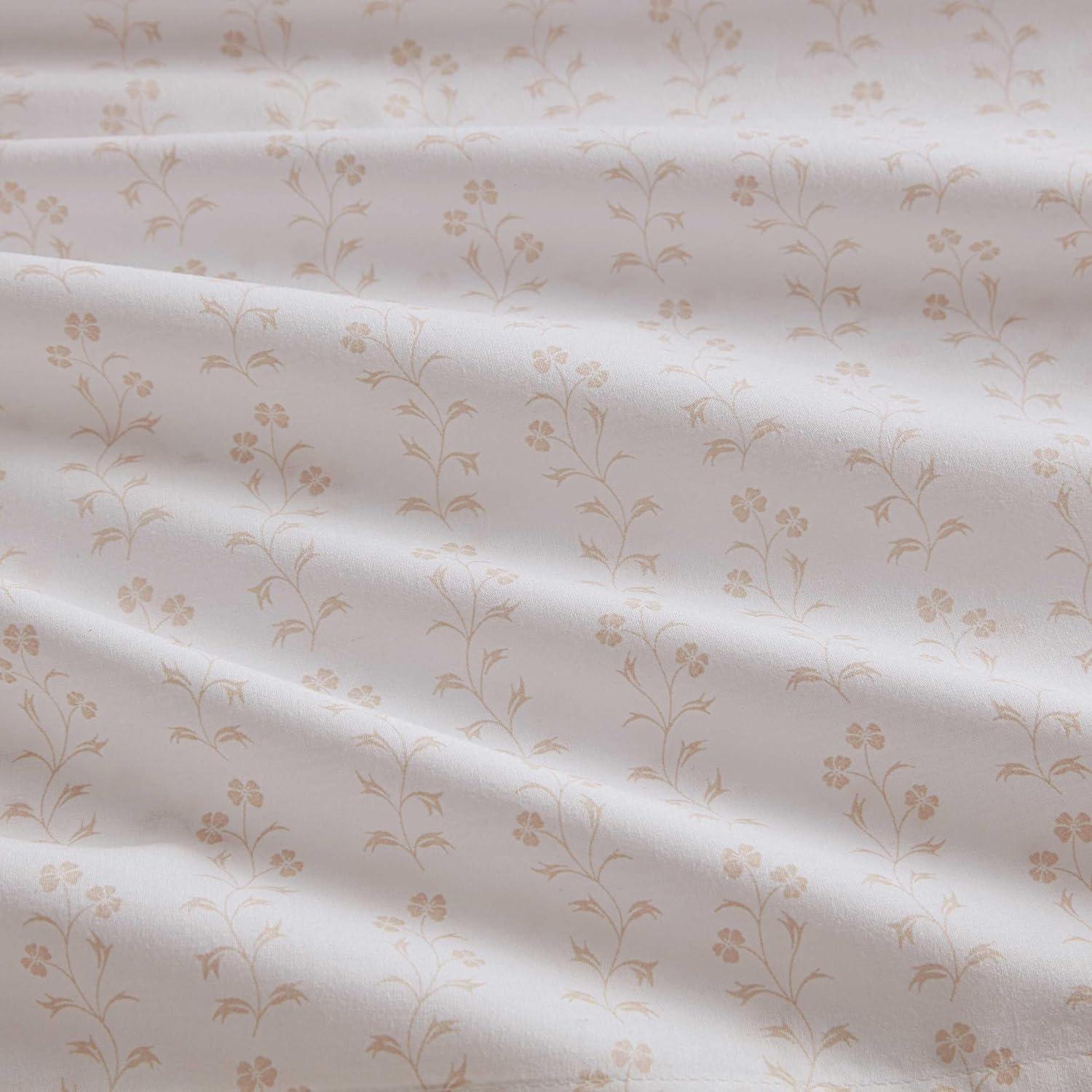 imageMartha Stewart Full Size Sheets Set Crisp ampamp Tailored Cooling Sheets wa Naturally Smooth Cotton Percale Lightweight Feel Bed Sheets with Matching Pillowcases ampamp Fitted Sheet Stripe BlueDitsy Vine Pink