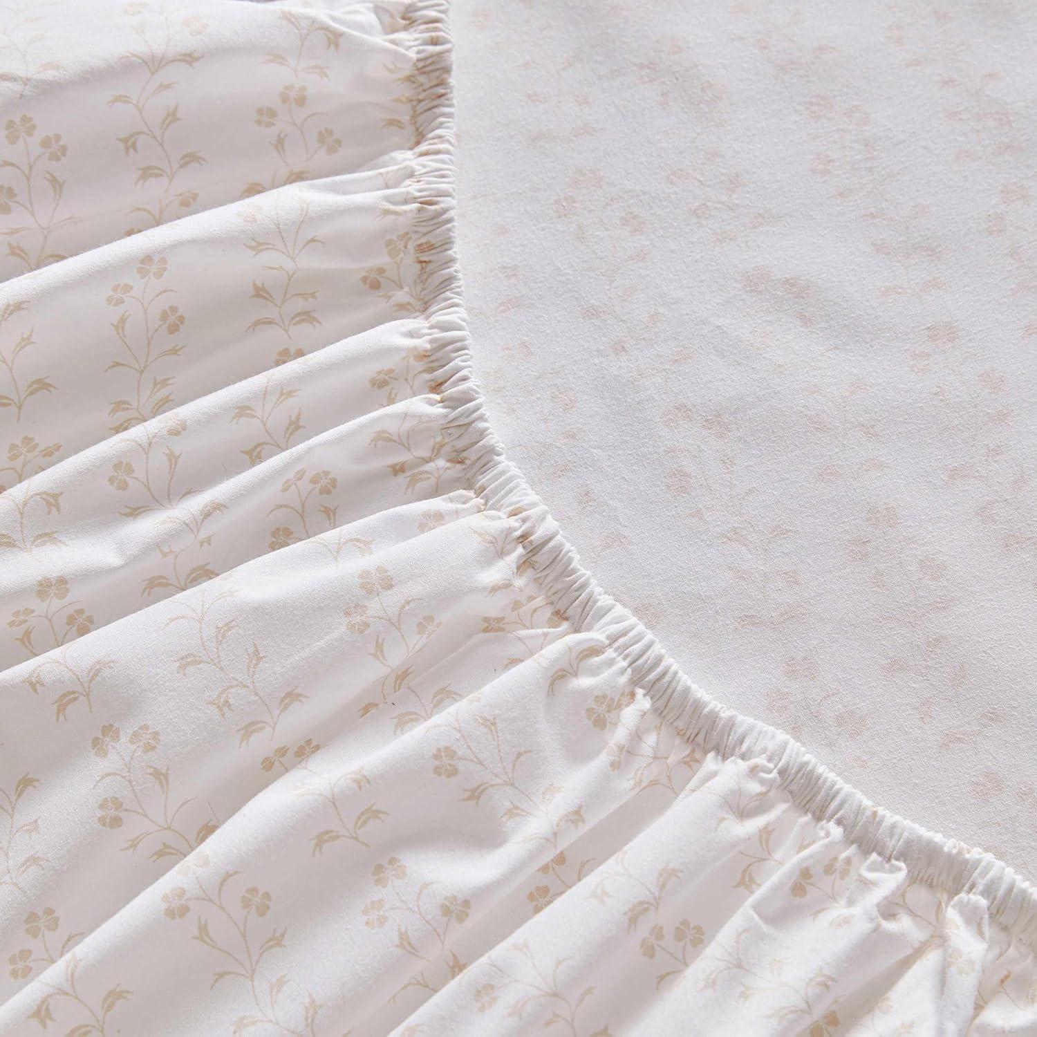 imageMartha Stewart Full Size Sheets Set Crisp ampamp Tailored Cooling Sheets wa Naturally Smooth Cotton Percale Lightweight Feel Bed Sheets with Matching Pillowcases ampamp Fitted Sheet Stripe BlueDitsy Vine Pink