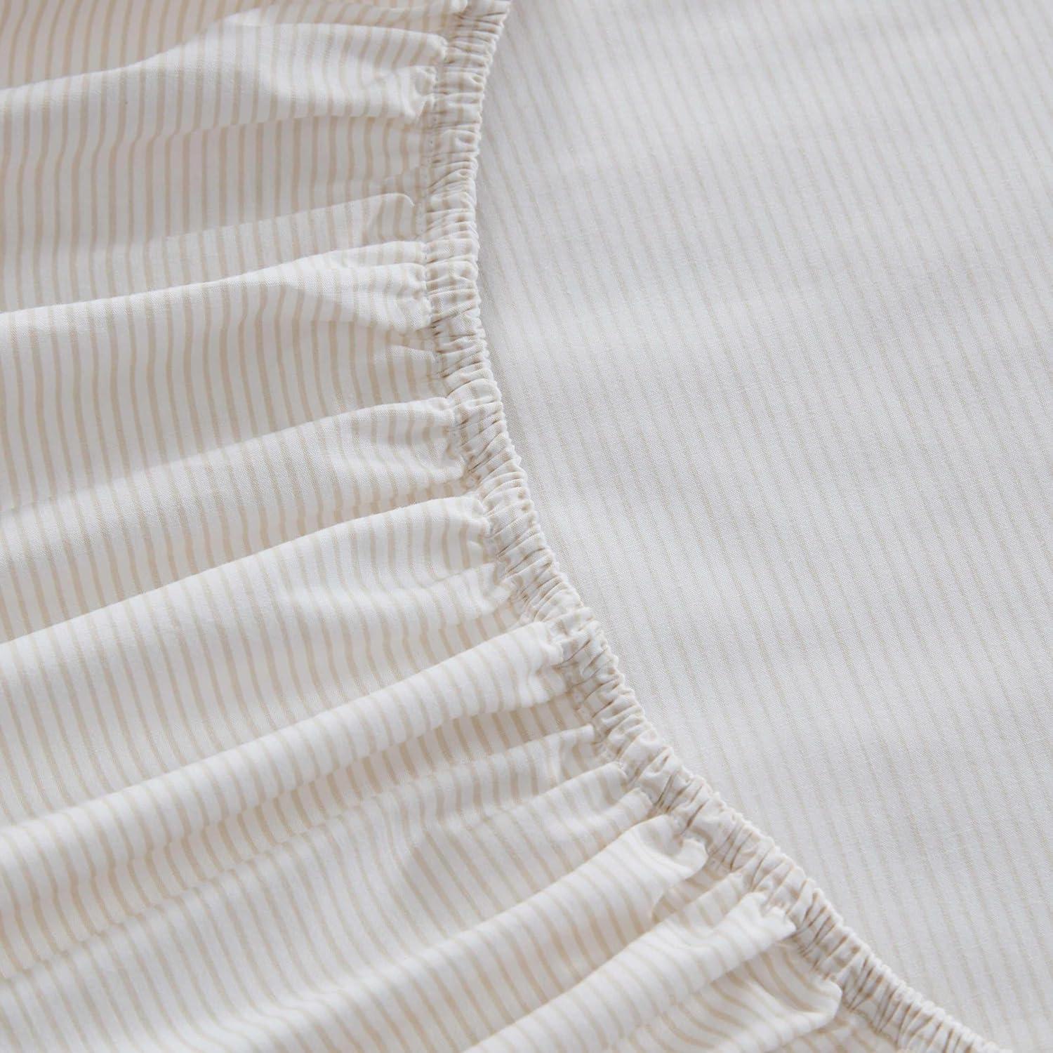 imageMartha Stewart Full Size Sheets Set Crisp ampamp Tailored Cooling Sheets wa Naturally Smooth Cotton Percale Lightweight Feel Bed Sheets with Matching Pillowcases ampamp Fitted Sheet Stripe BlueStripe White