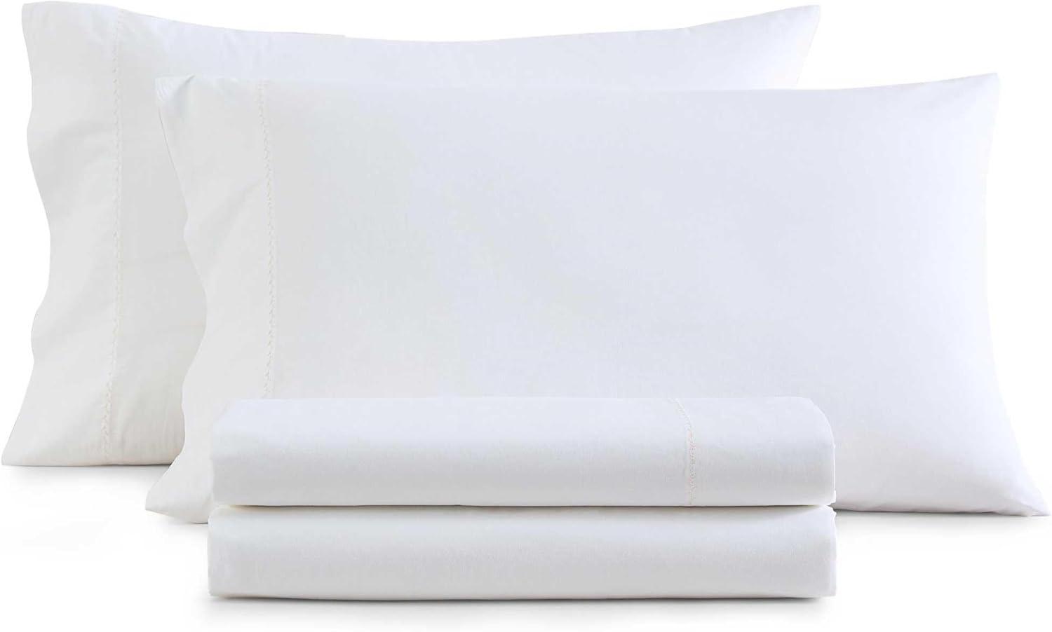 imageMartha Stewart Full Size Sheets Set Crisp ampamp Tailored Cooling Sheets wa Naturally Smooth Cotton Percale Lightweight Feel Matching Pillowcases ampamp Fitted Sheet Skylands Solid BeigeLilly Pond Leaf Pink