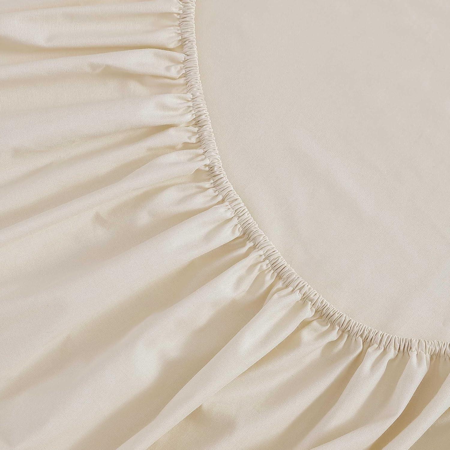 imageMartha Stewart Full Size Sheets Set Crisp ampamp Tailored Cooling Sheets wa Naturally Smooth Cotton Percale Lightweight Feel Matching Pillowcases ampamp Fitted Sheet Skylands Solid BeigeSkylands Solid Beige