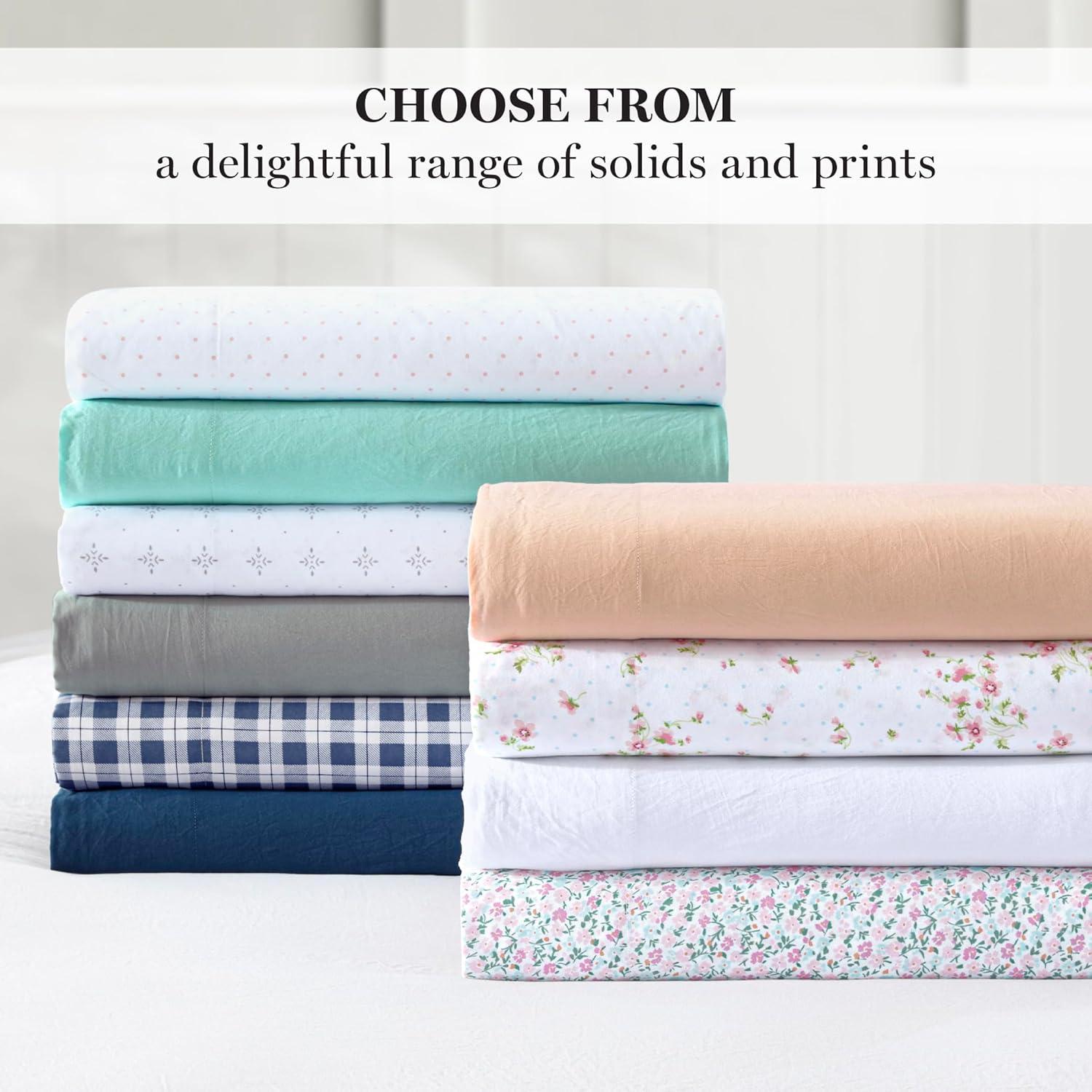 imageMartha Stewart Full Size Sheets Set Crisp ampamp Tailored Cooling Sheets wa Naturally Smooth Cotton Percale Lightweight Feel Matching Pillowcases ampamp Fitted Sheet Skylands Solid BeigePeachy Keen