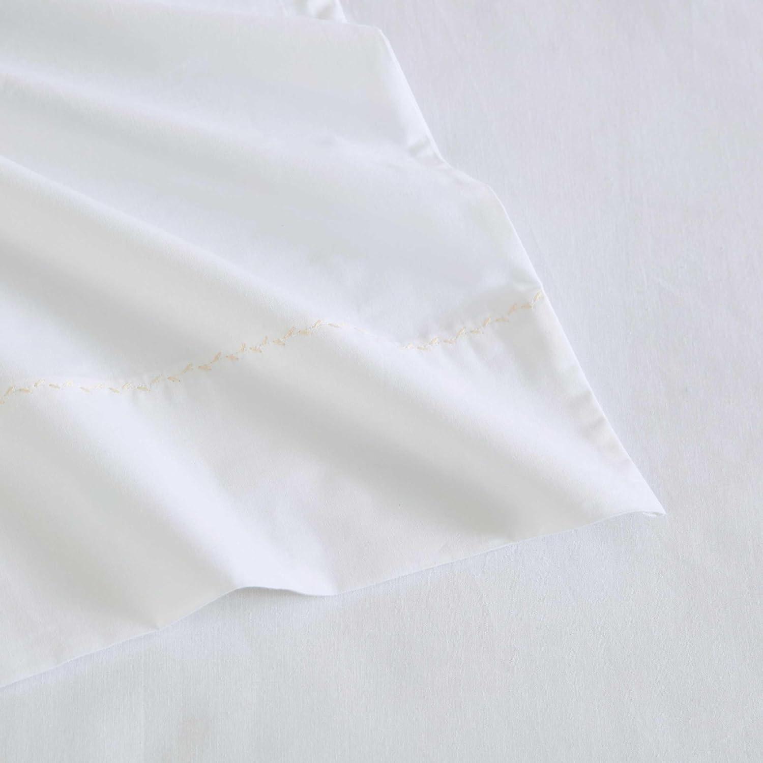 imageMartha Stewart Full Size Sheets Set Crisp ampamp Tailored Cooling Sheets wa Naturally Smooth Cotton Percale Lightweight Feel Matching Pillowcases ampamp Fitted Sheet Skylands Solid BeigeLilly Pond Leaf Pink