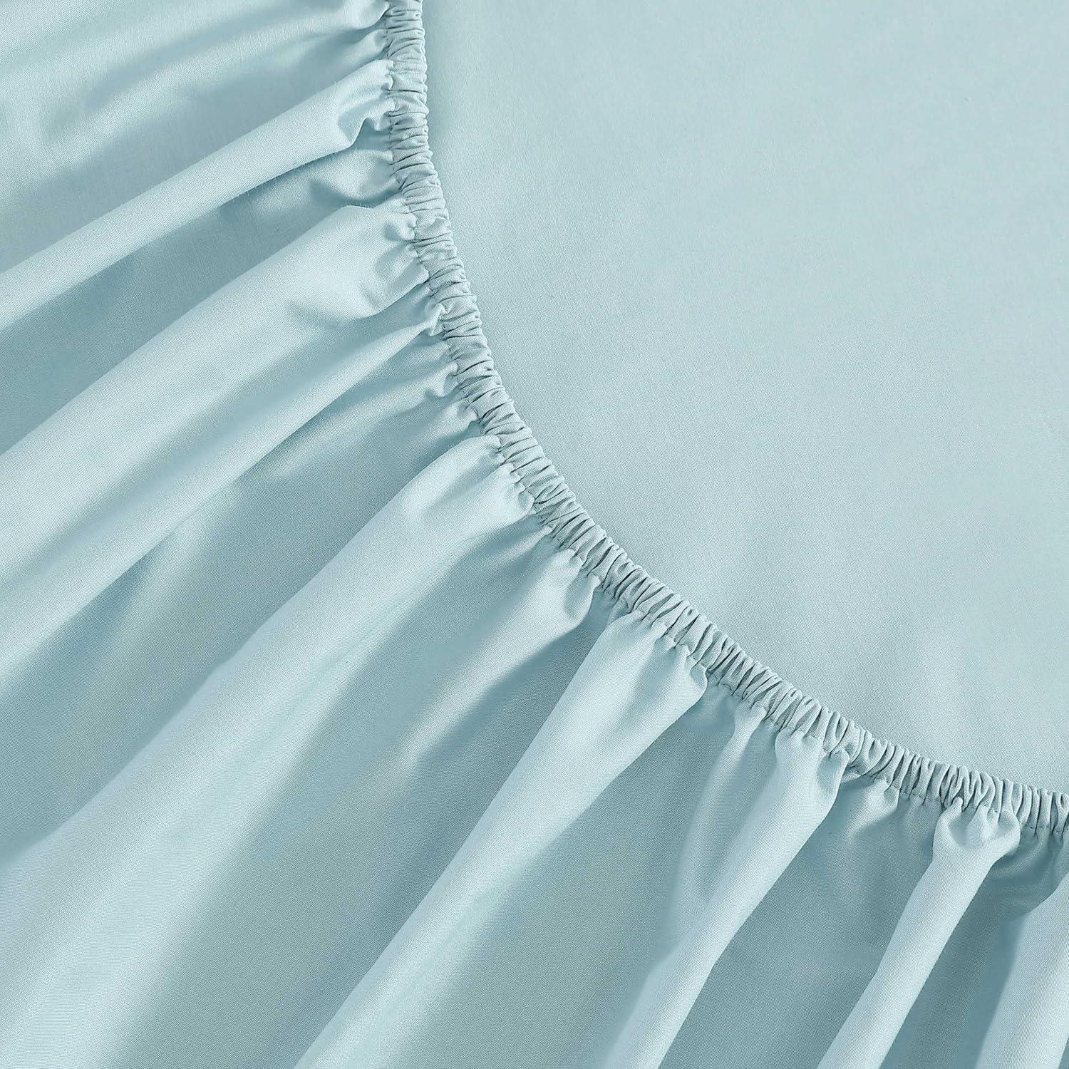 imageMartha Stewart Full Size Sheets Set Crisp ampamp Tailored Cooling Sheets wa Naturally Smooth Cotton Percale Lightweight Feel Matching Pillowcases ampamp Fitted Sheet Skylands Solid BeigeSkylands Solid Blue