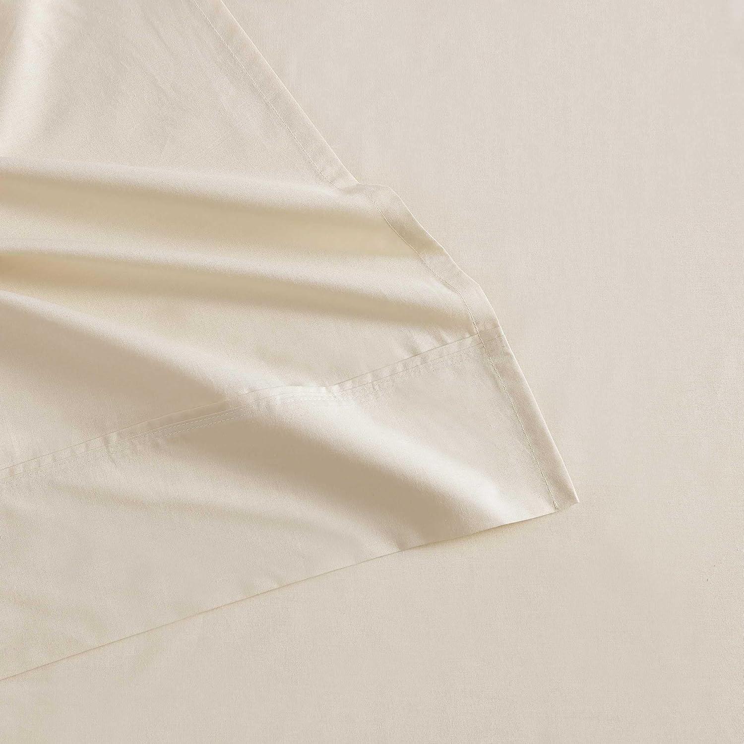 imageMartha Stewart Full Size Sheets Set Crisp ampamp Tailored Cooling Sheets wa Naturally Smooth Cotton Percale Lightweight Feel Matching Pillowcases ampamp Fitted Sheet Skylands Solid BeigeSkylands Solid Beige