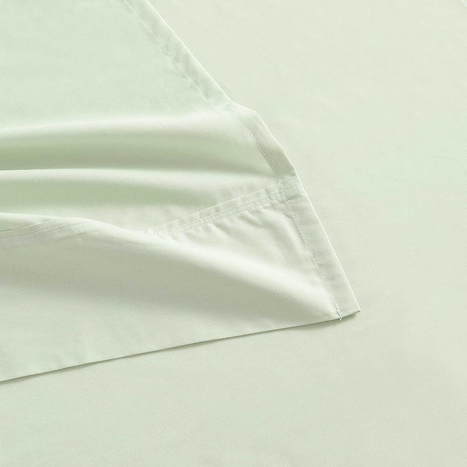 imageMartha Stewart Full Size Sheets Set Crisp ampamp Tailored Cooling Sheets wa Naturally Smooth Cotton Percale Lightweight Feel Matching Pillowcases ampamp Fitted Sheet Skylands Solid BeigeSkylands Solid Green