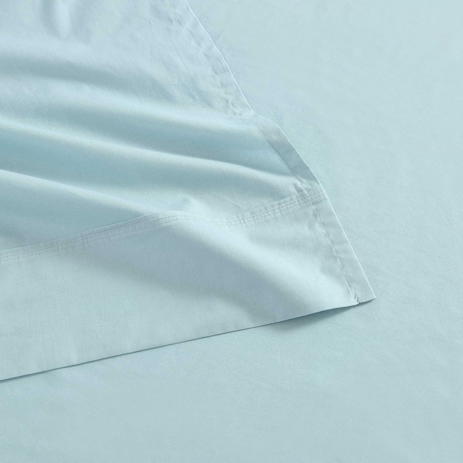 imageMartha Stewart Full Size Sheets Set Crisp ampamp Tailored Cooling Sheets wa Naturally Smooth Cotton Percale Lightweight Feel Matching Pillowcases ampamp Fitted Sheet Skylands Solid BeigeSkylands Solid Blue